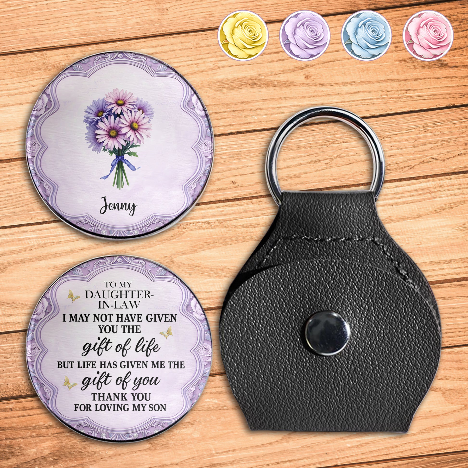 To My Daughter-In-Law, Thank You For Loving My Son, Flowers