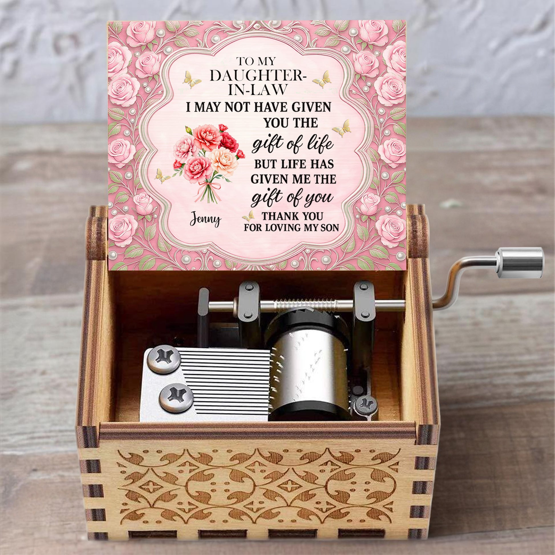 To My Daughter-In-Law, Thank You For Loving My Son, Roses And Butterflies