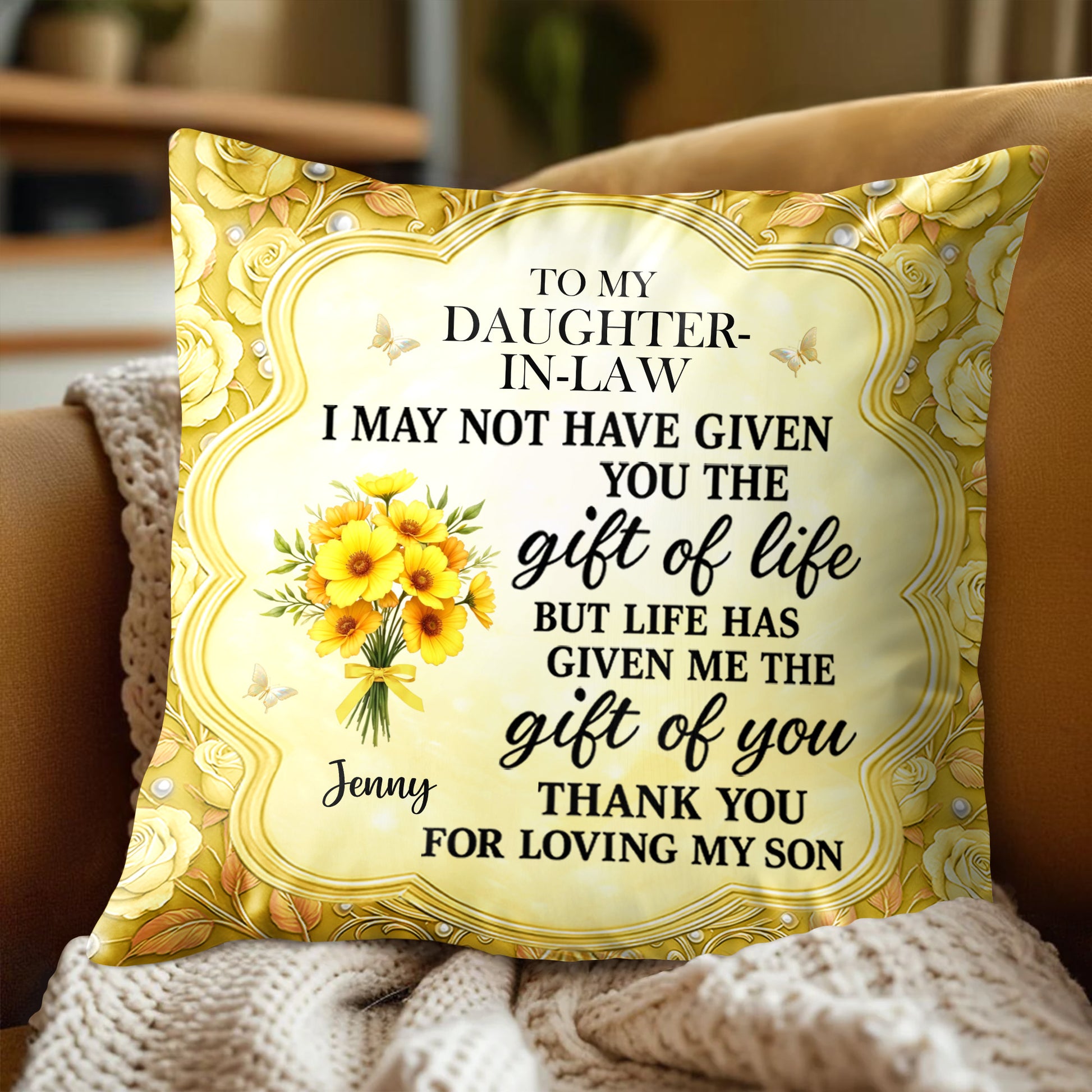 To My Daughter-In-Law, The Gift Of You, Flowers And Butterflies