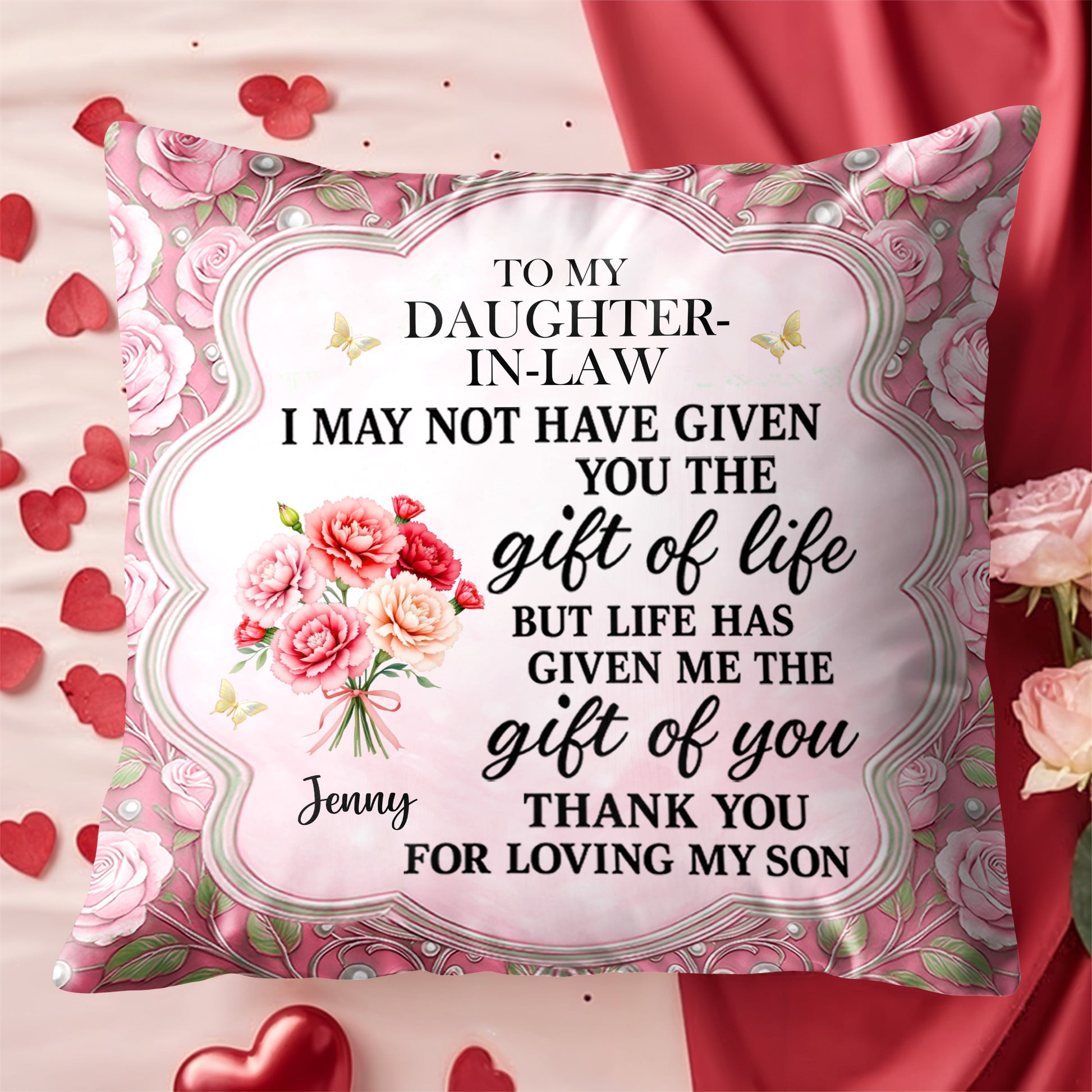 To My Daughter-In-Law, The Gift Of You, Flowers And Butterflies