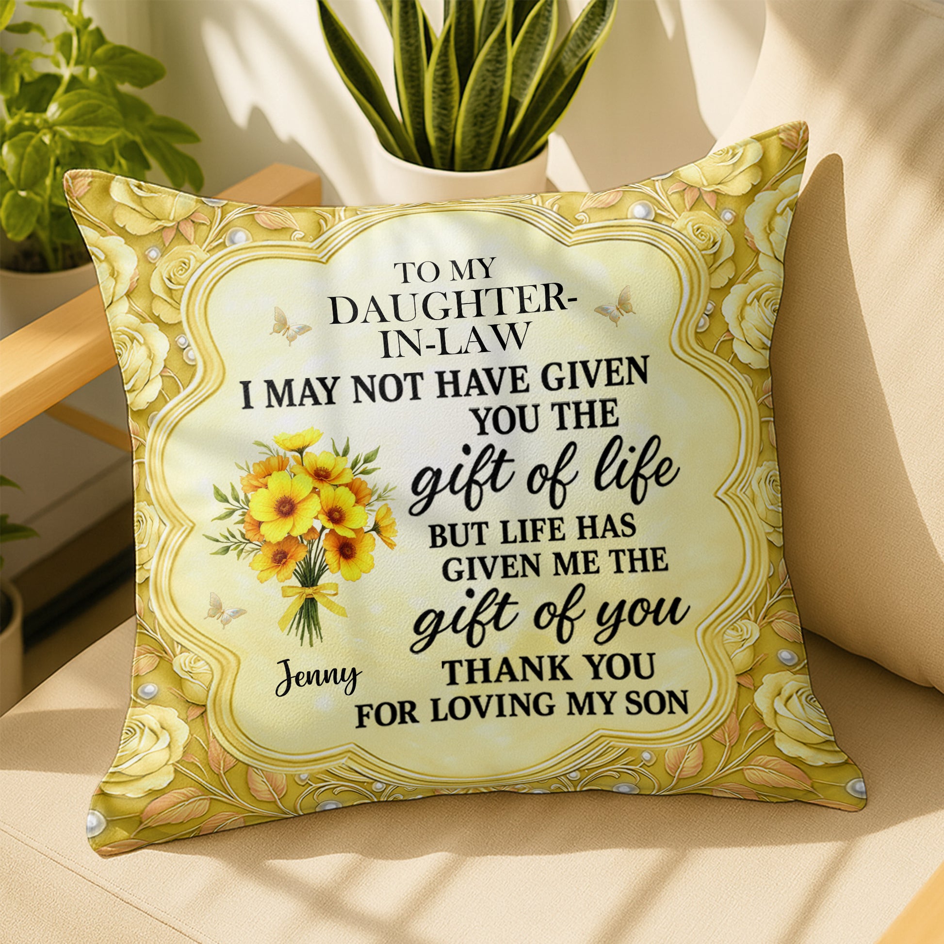 To My Daughter-In-Law, The Gift Of You, Flowers And Butterflies