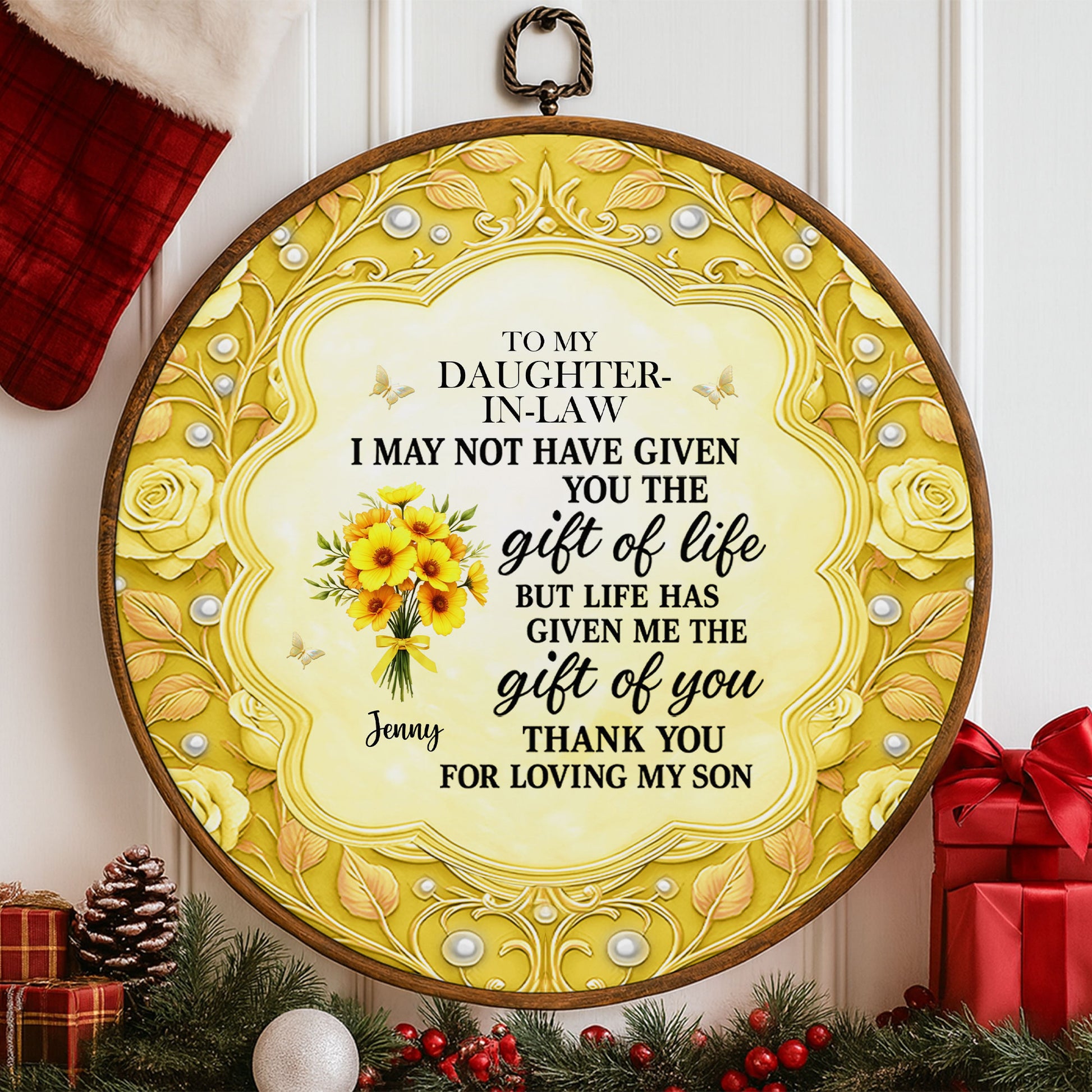 To My Daughter-In-Law, Life’s Greatest Gifts, Flowers And Butterflies Design