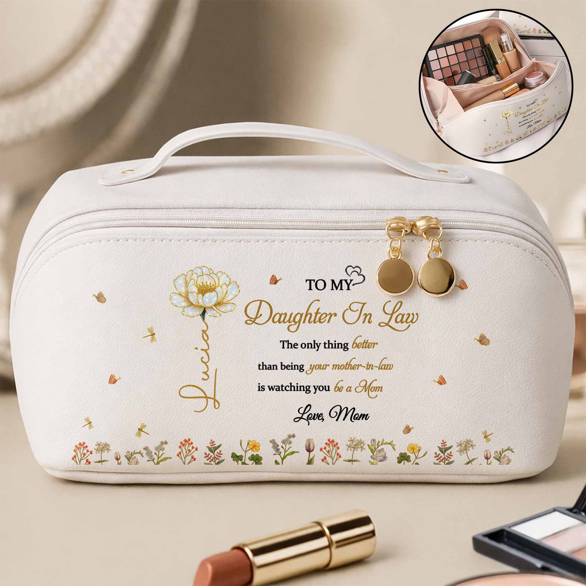 To My Daughter In Law, Flowers And Butterfly Design