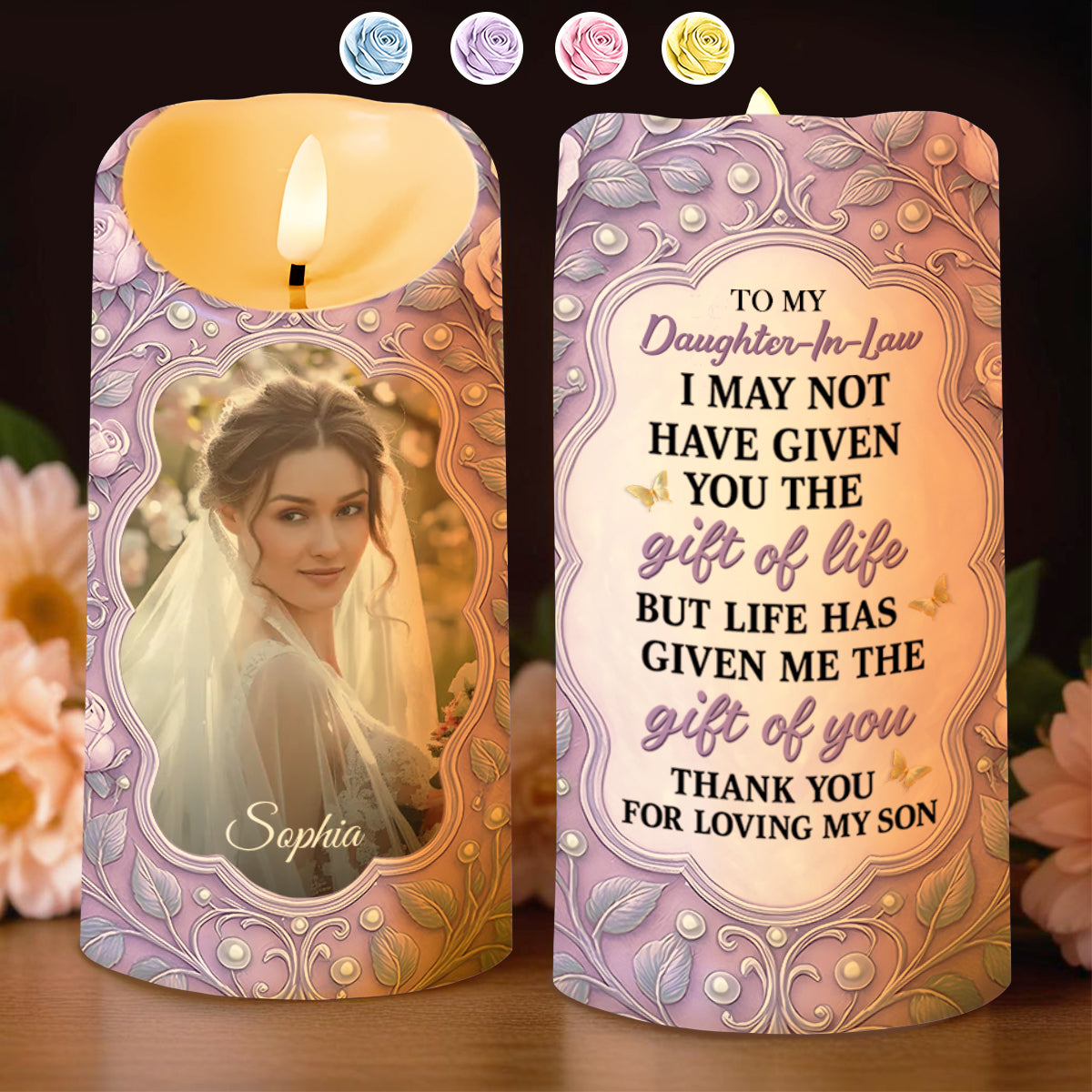 Gift For Daughter-In-Law, Loving Words With Flowers