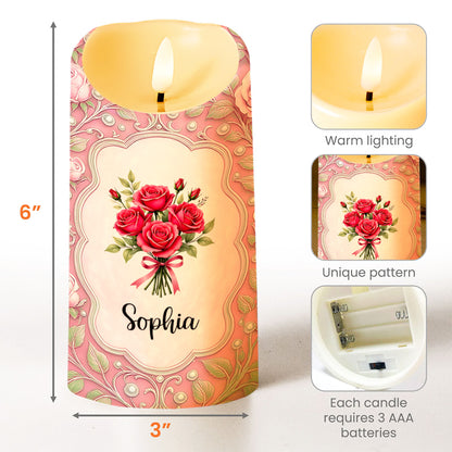 To My Daughter-In-Law, Flowers Custom LED Candle