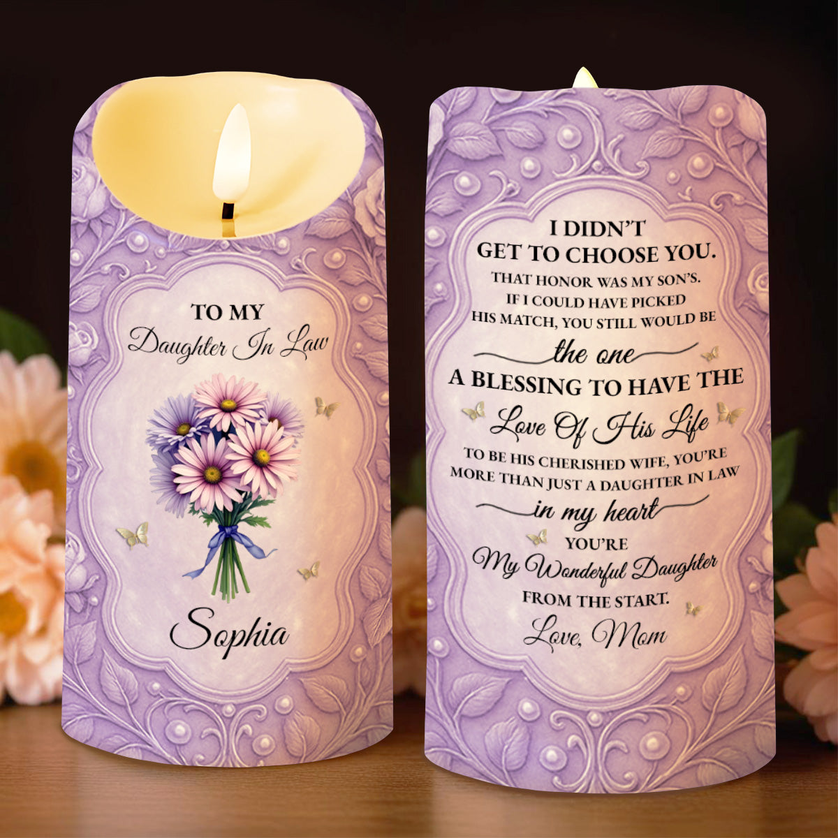 To My Daughter In Law, Flowers And Butterflies