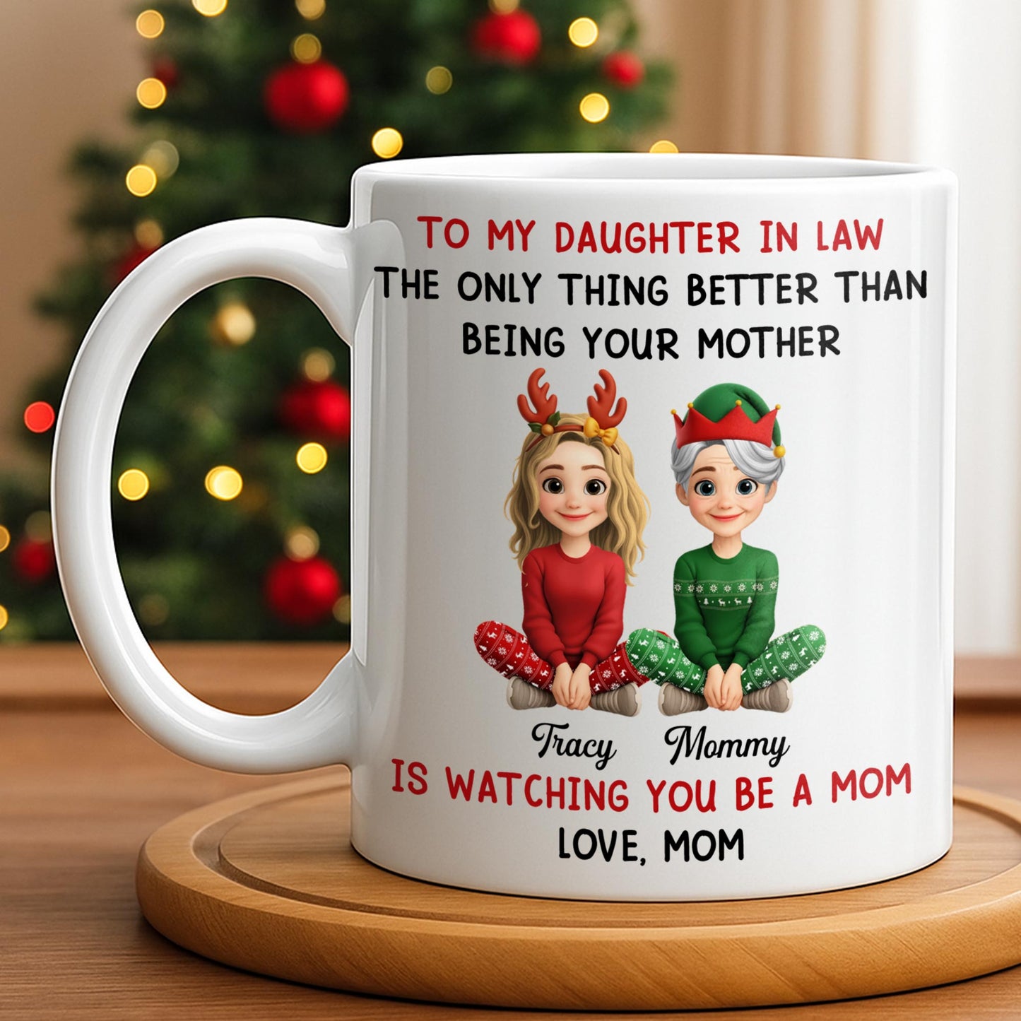 To My Daughter In Law, Love From Mom, Reindeer Antlers