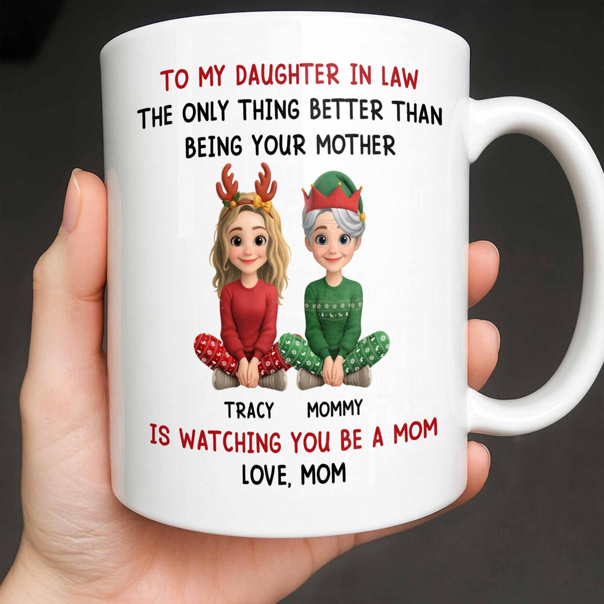 To My Daughter In Law, Love From Mom, Reindeer Antlers