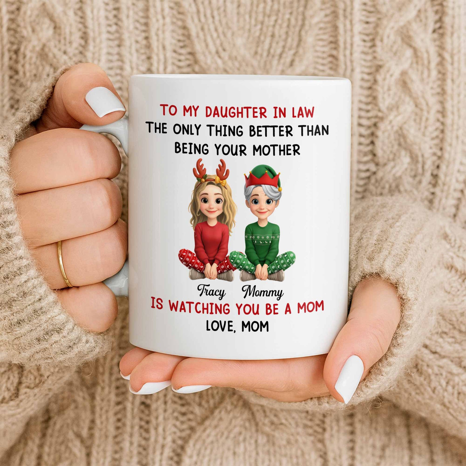 To My Daughter In Law, Love From Mom, Reindeer Antlers