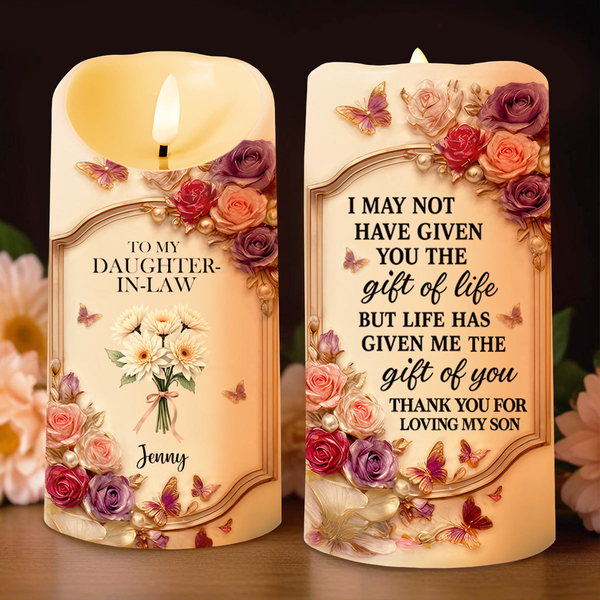 To My Daughter-In-Law, Roses And Butterflies Design