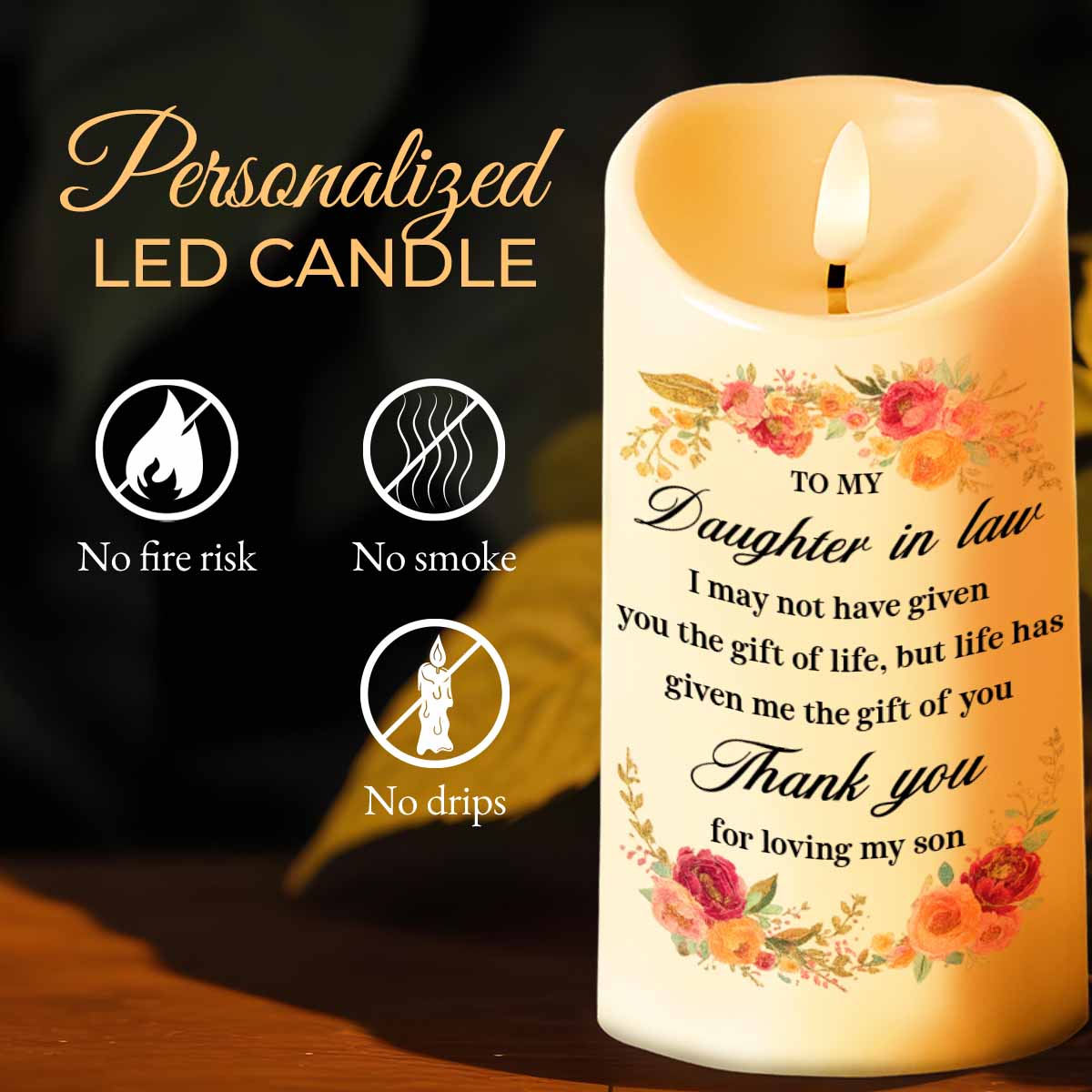 To My Daughter In Law, Thank You For Loving My Son, Flowers