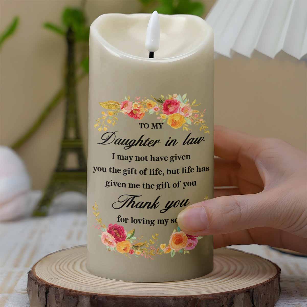 To My Daughter In Law, Thank You For Loving My Son, Flowers