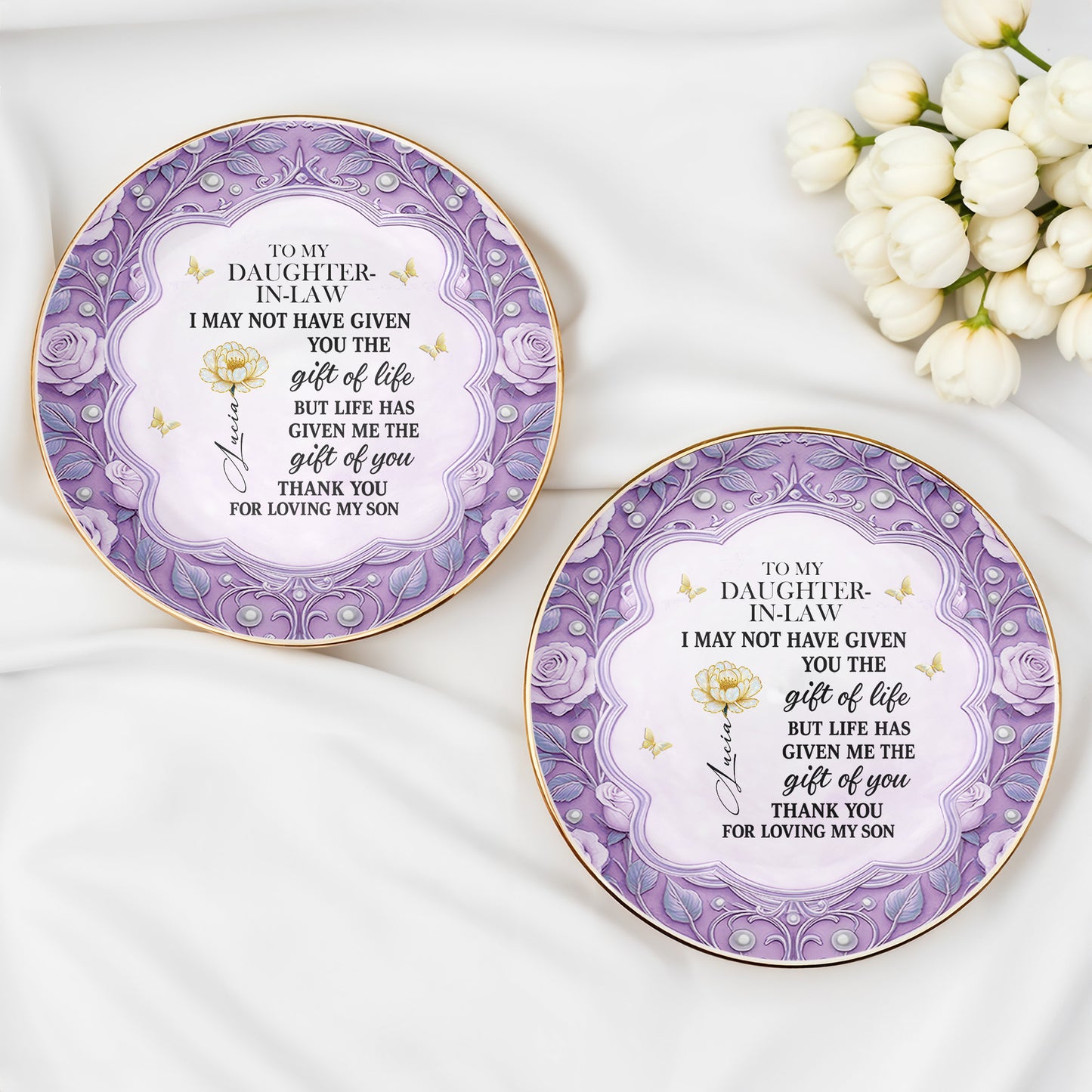 To My Daughter-In-Law, Gift Of Life, Flowers And Butterfly Design