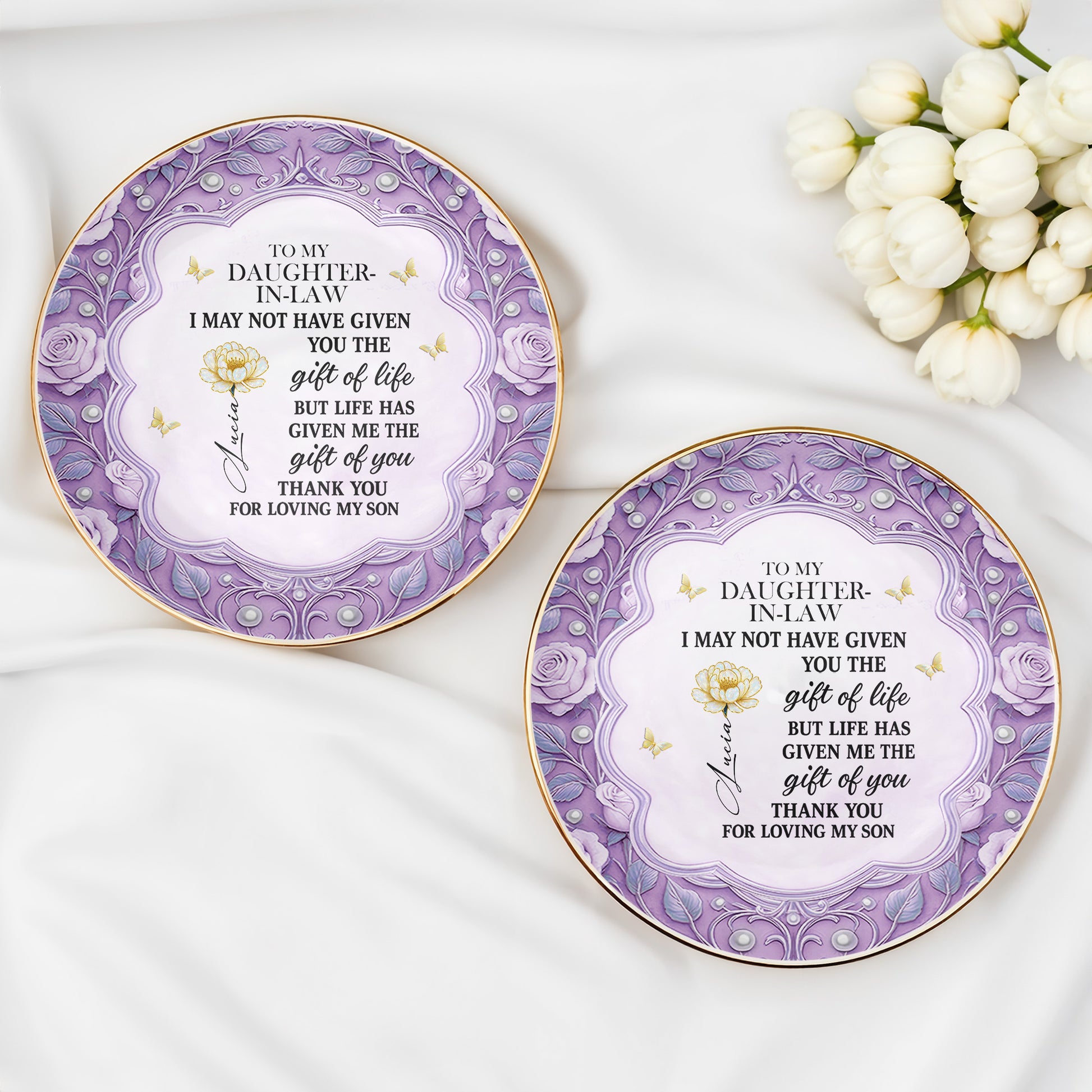 To My Daughter-In-Law, Gift Of Life, Flowers And Butterfly Design