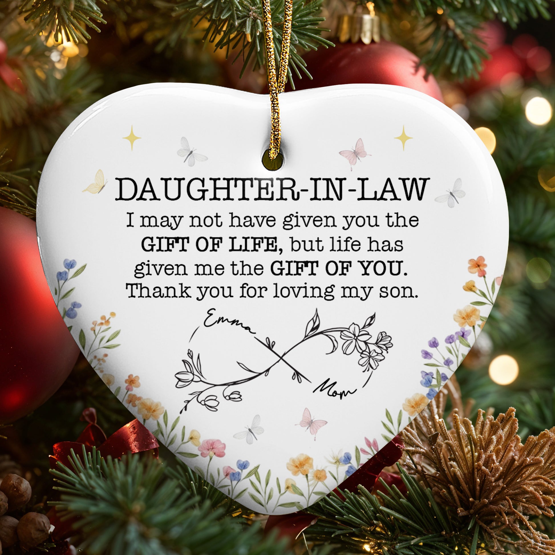 Daughter-In-Law, Gift Of Life, Flowers And Butterflies