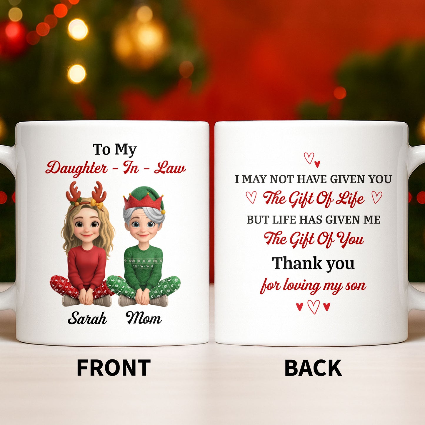 To My Daughter-In-Law, Thank You For Loving My Son, Christmas Reindeer Antlers