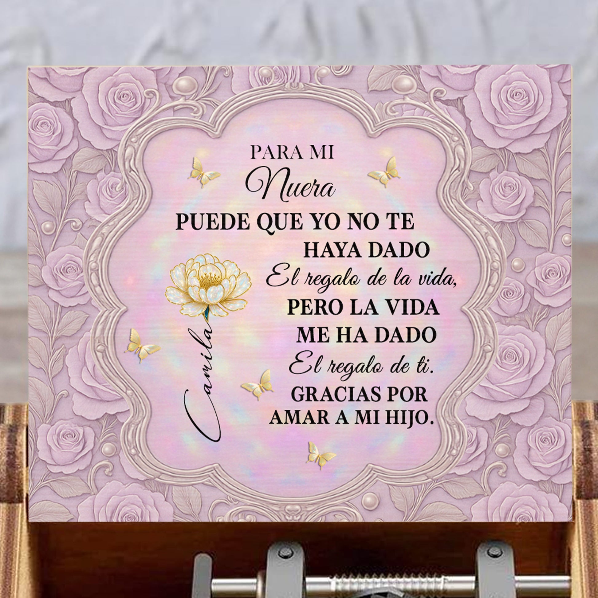 Para Mi Nuera, Roses and Butterflies Design