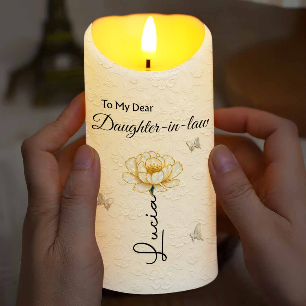 To My Dear Daughter-in-law, Flower And Butterfly Design