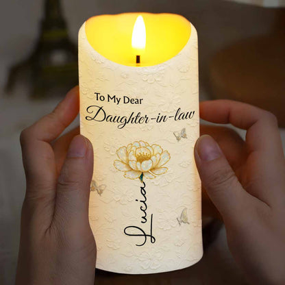 To My Dear Daughter-in-law, Flower And Butterfly Design