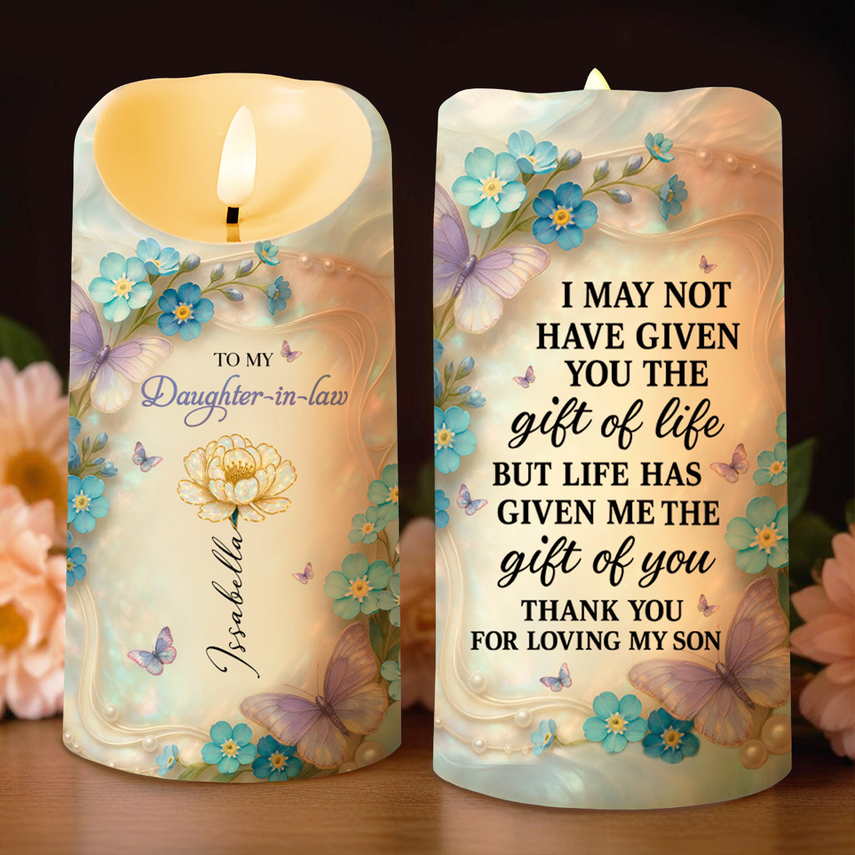 Thank You For Loving My Son, Butterflies And Flowers