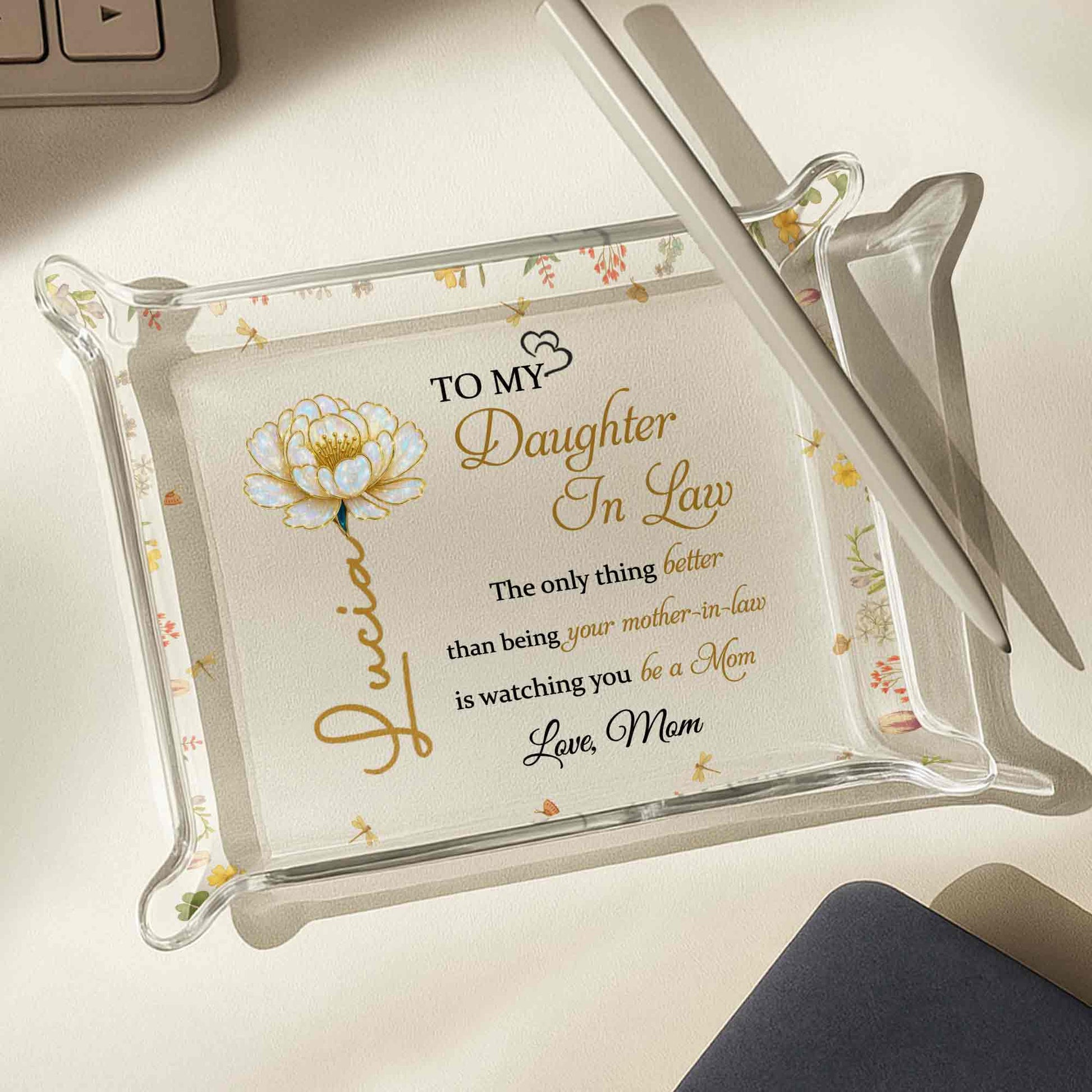 To My Daughter In Law, Golden Flower Design