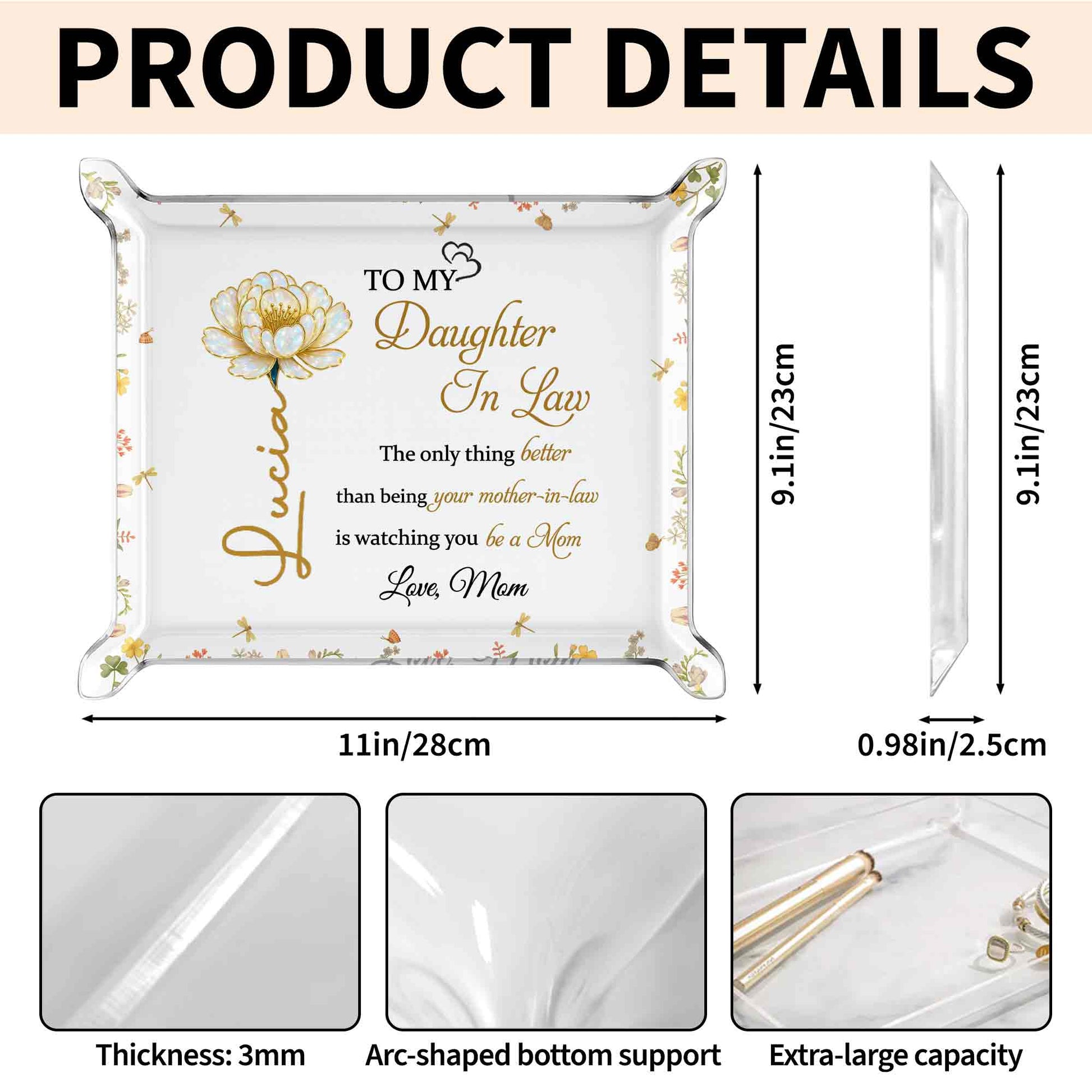 To My Daughter In Law, Golden Flower Design