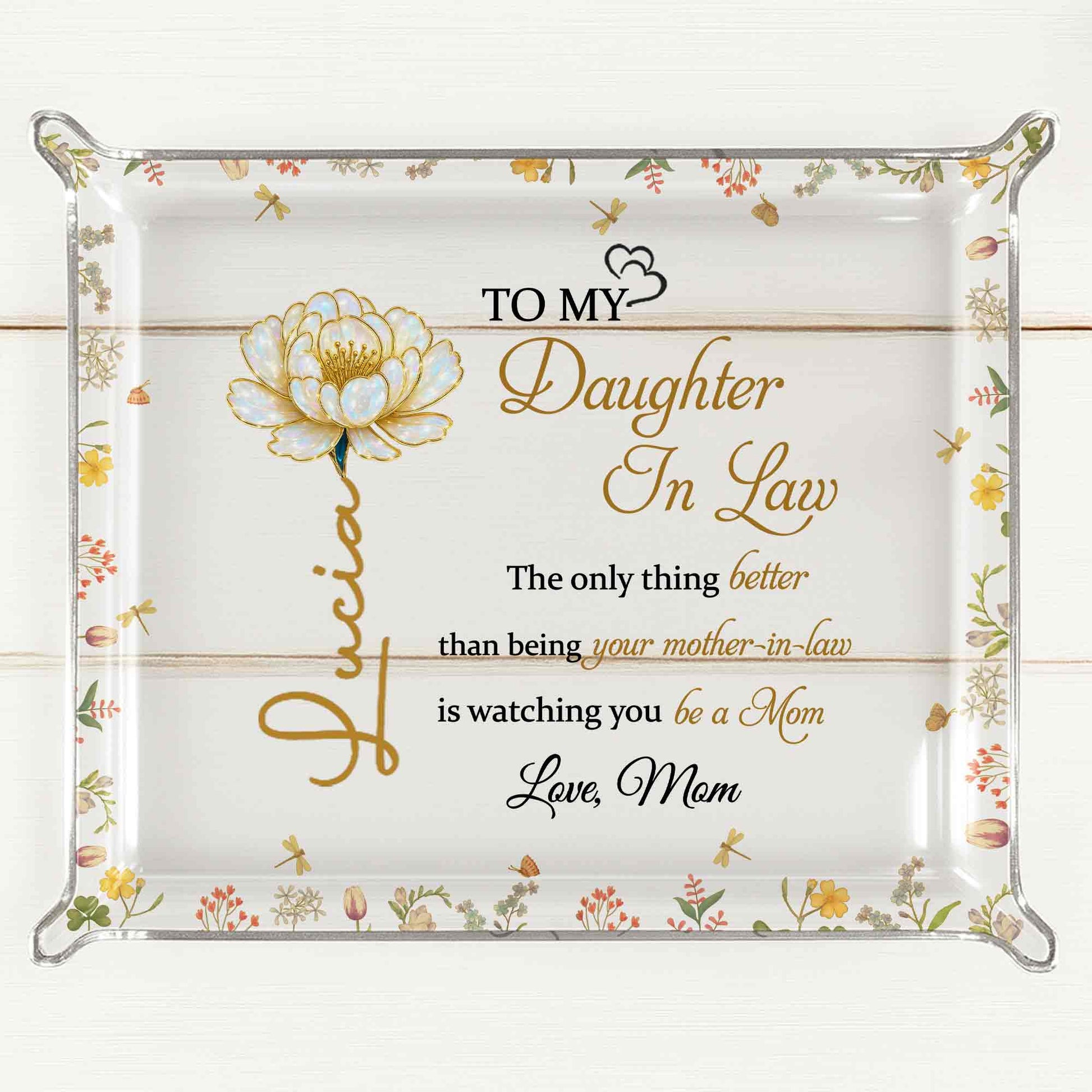 To My Daughter In Law, Golden Flower Design