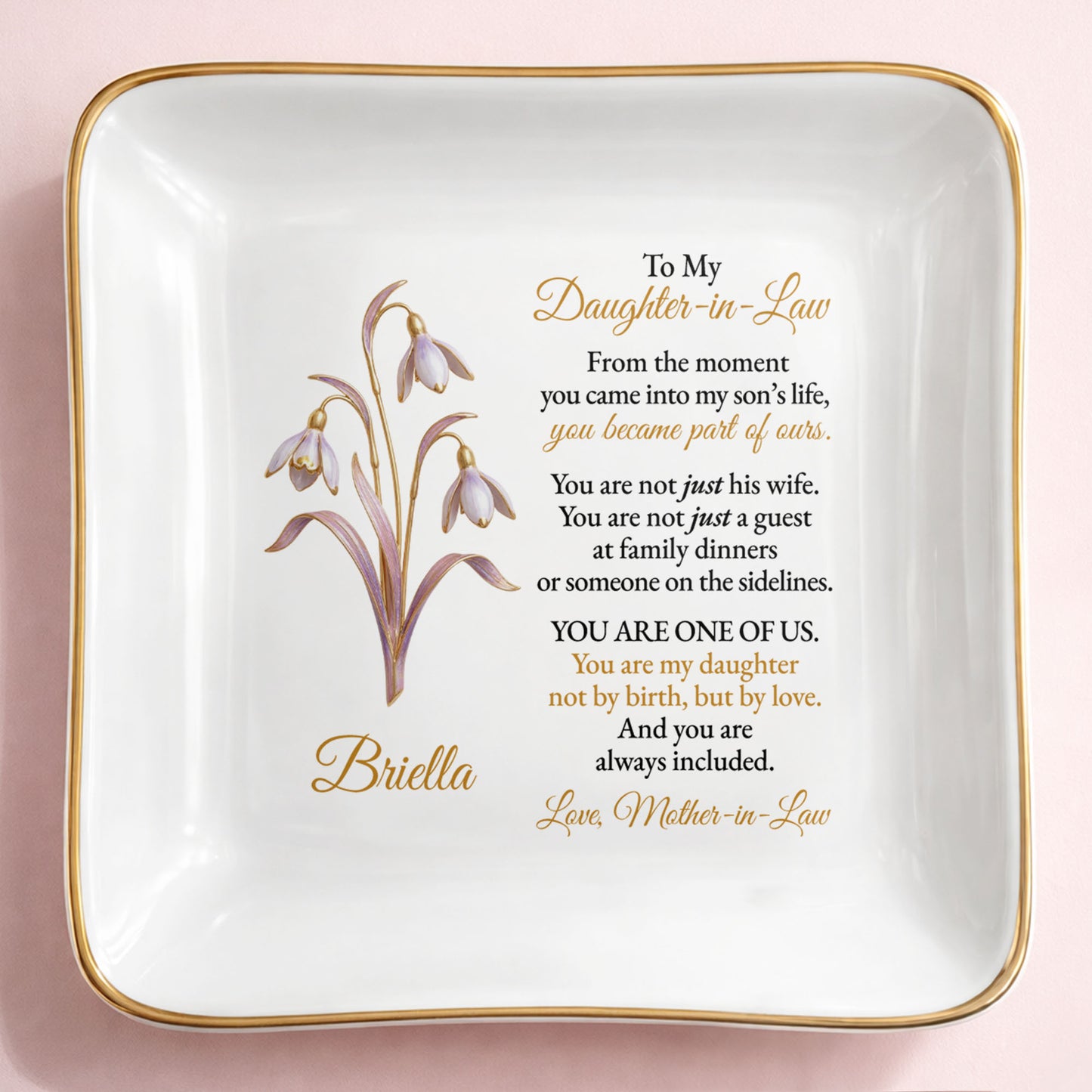 To My Daughter-in-Law, Embrace of Love With Flowers