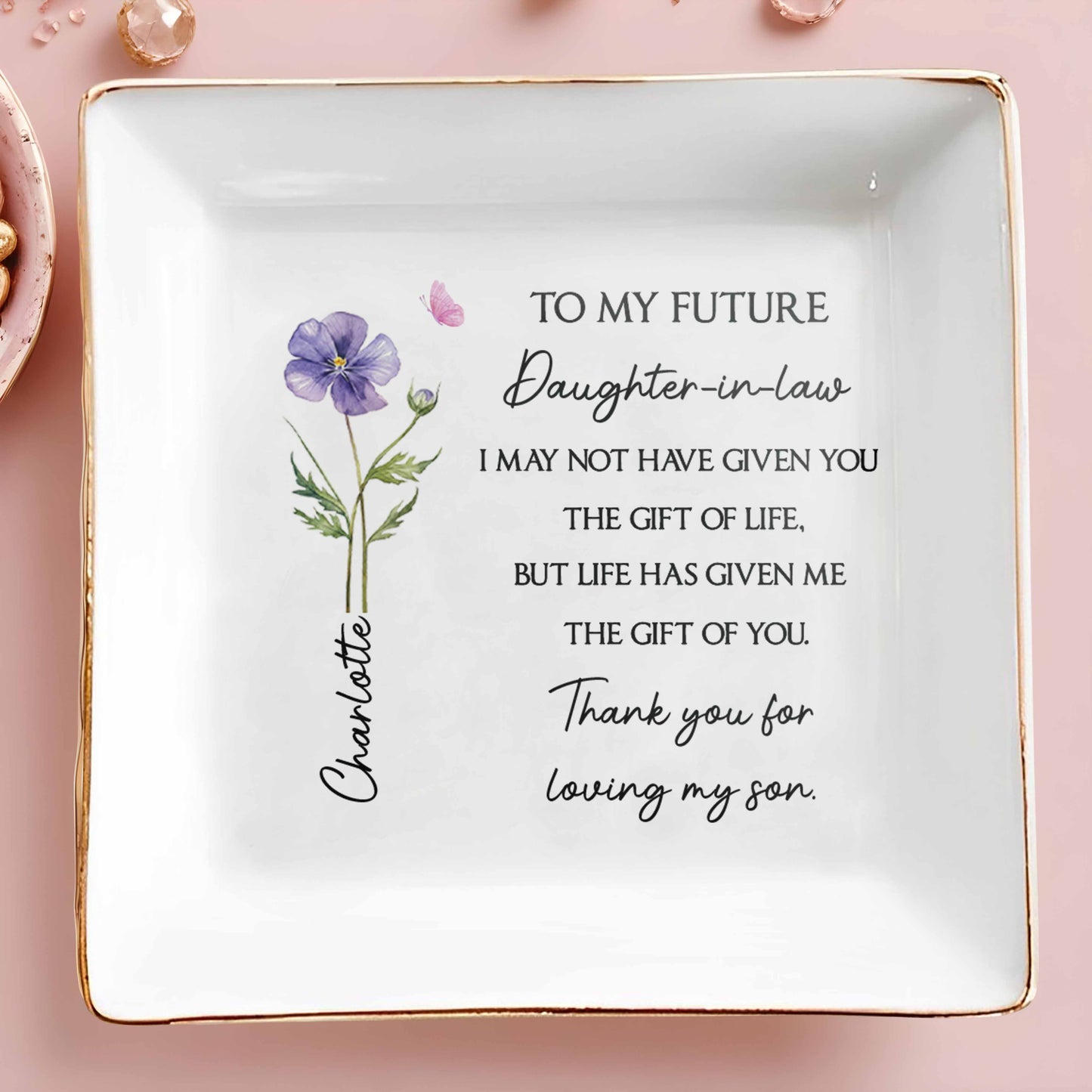 To My Future Daughter-In-Law, Flower And Butterfly Design