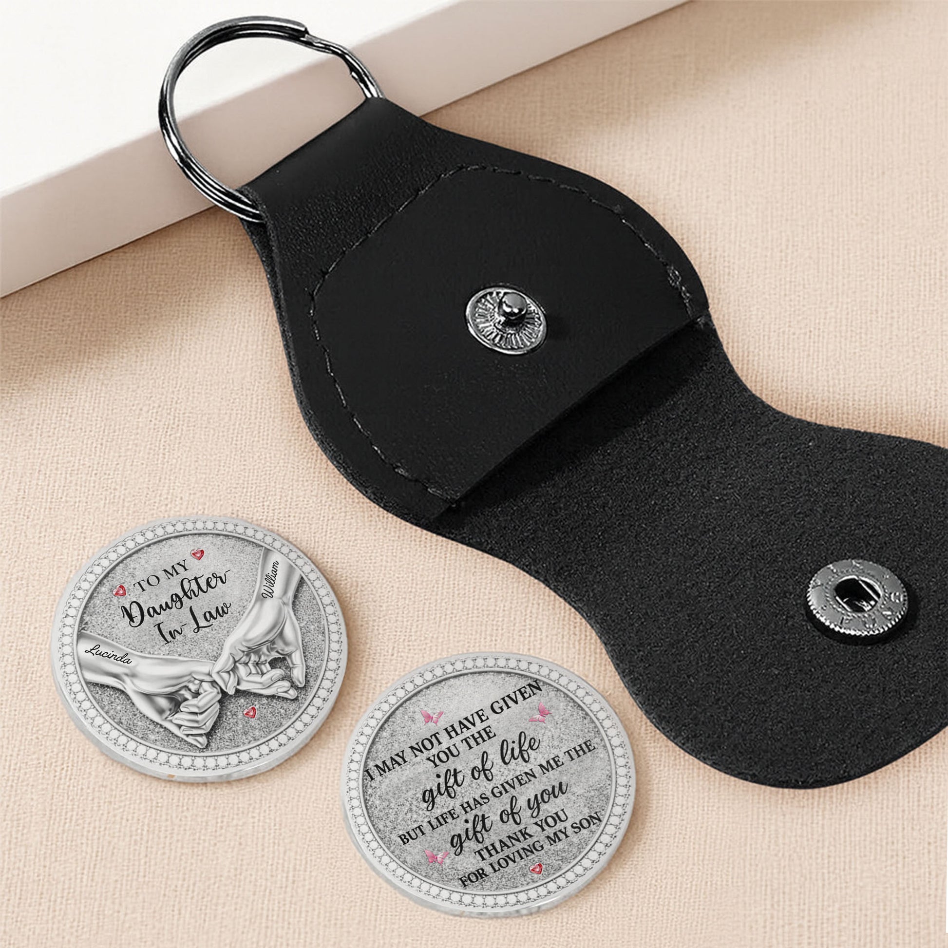 To My Daughter In Law Gift Of You Holding Hands Hearts