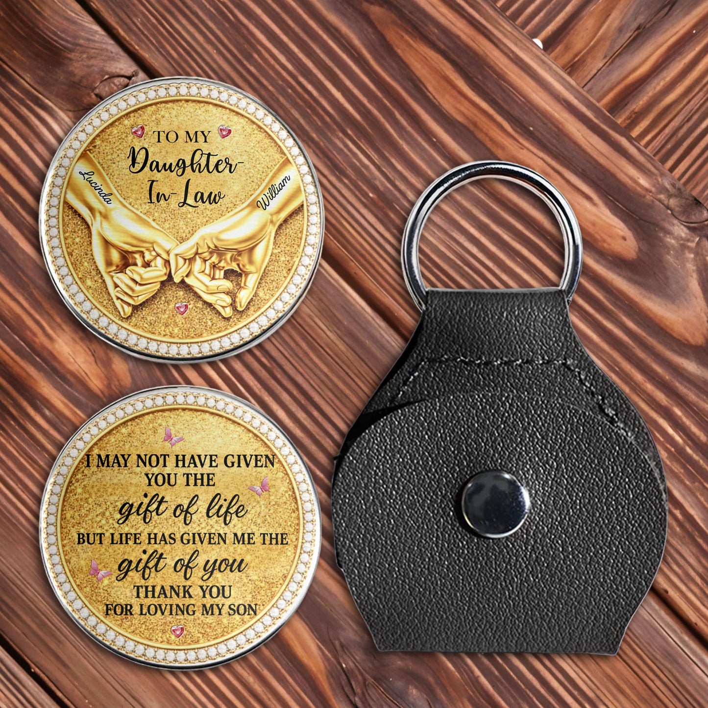 To My Daughter In Law Gift Of You Holding Hands Hearts