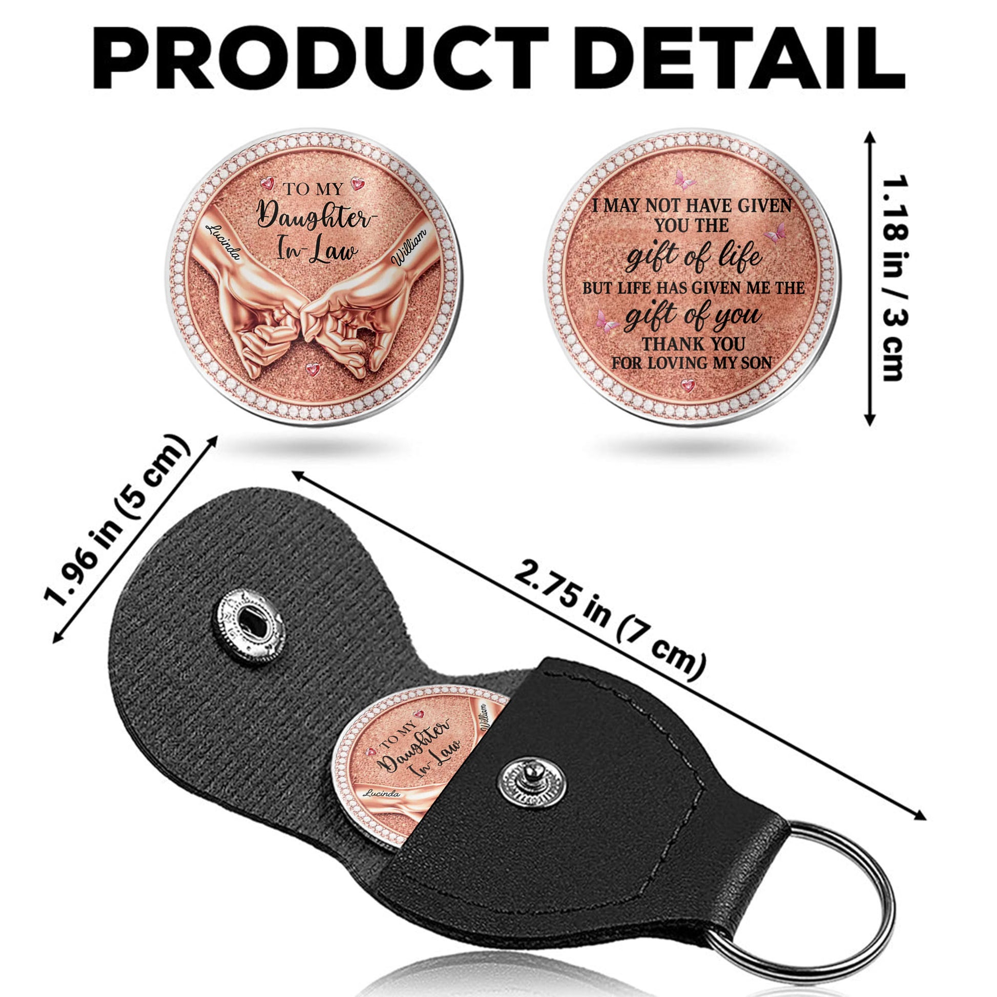 To My Daughter In Law Gift Of You Holding Hands Hearts