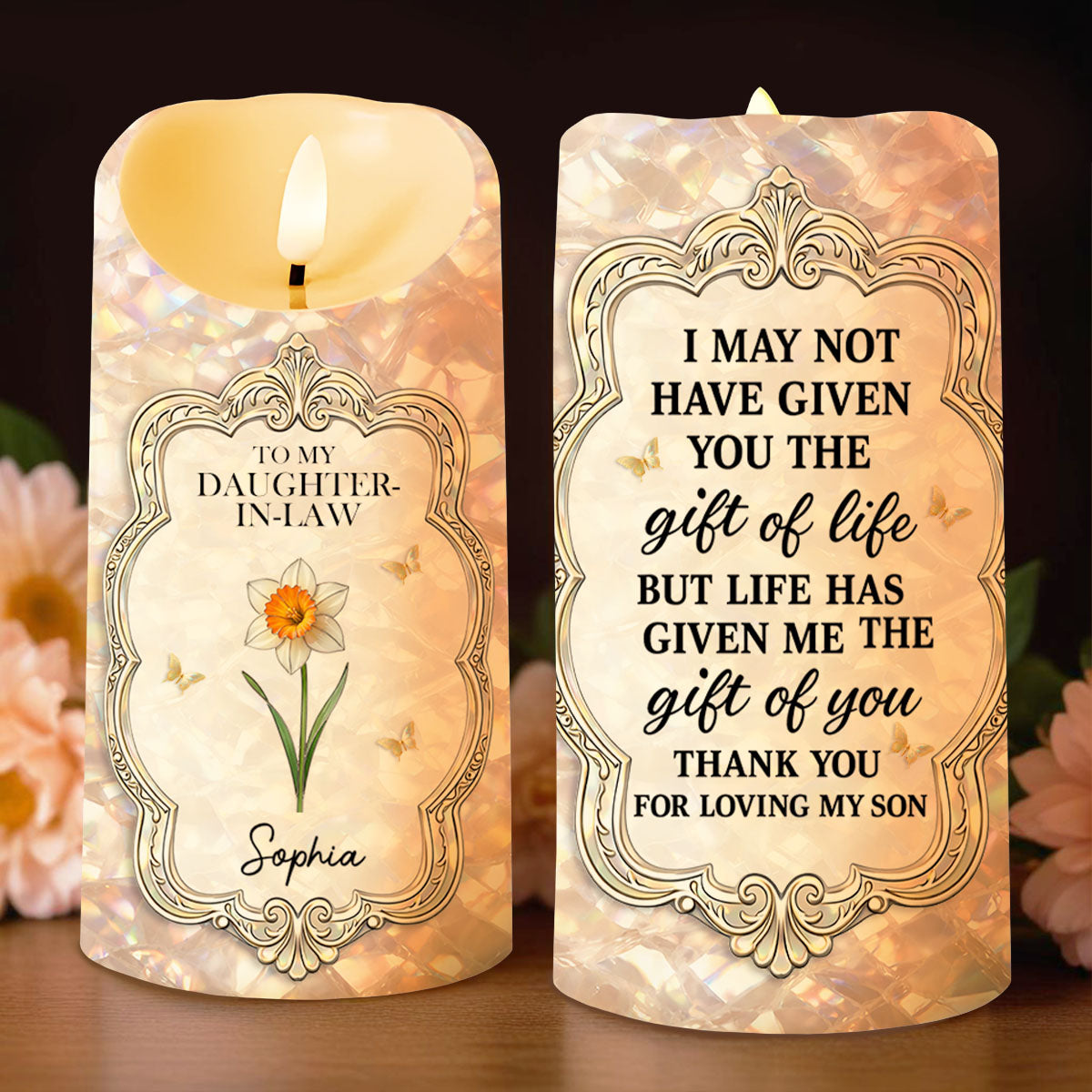 To My Daughter In Law Gift Of You Flower And Butterflies