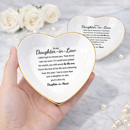 To My Daughter In Law You Still Would Be The One Heart Ceramic - Personalized Custom Jewelry Dish, Ceramic Dish, Heart Shape - DILA138_HCRF