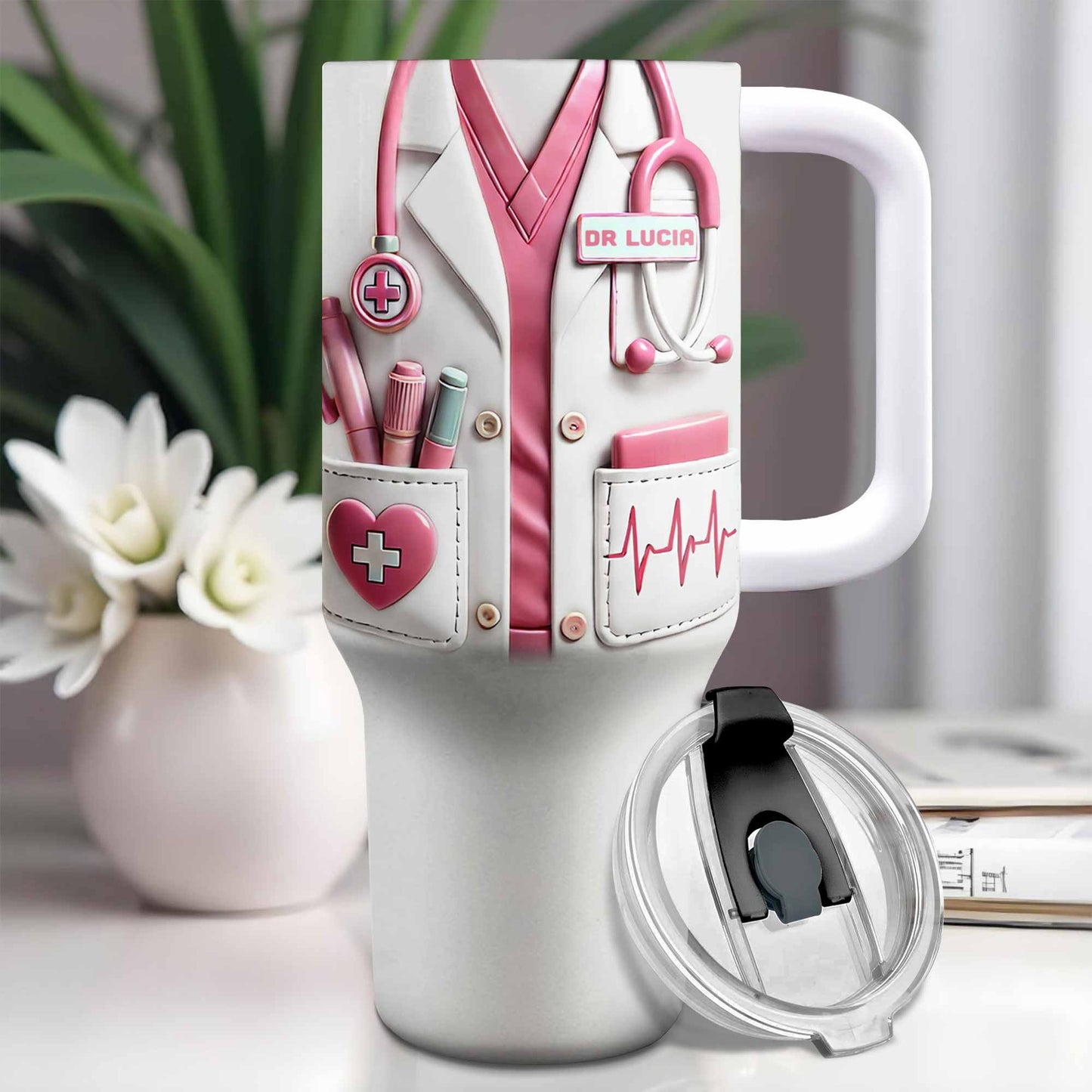 Medical Essentials, Stethoscope And Heartbeat Line