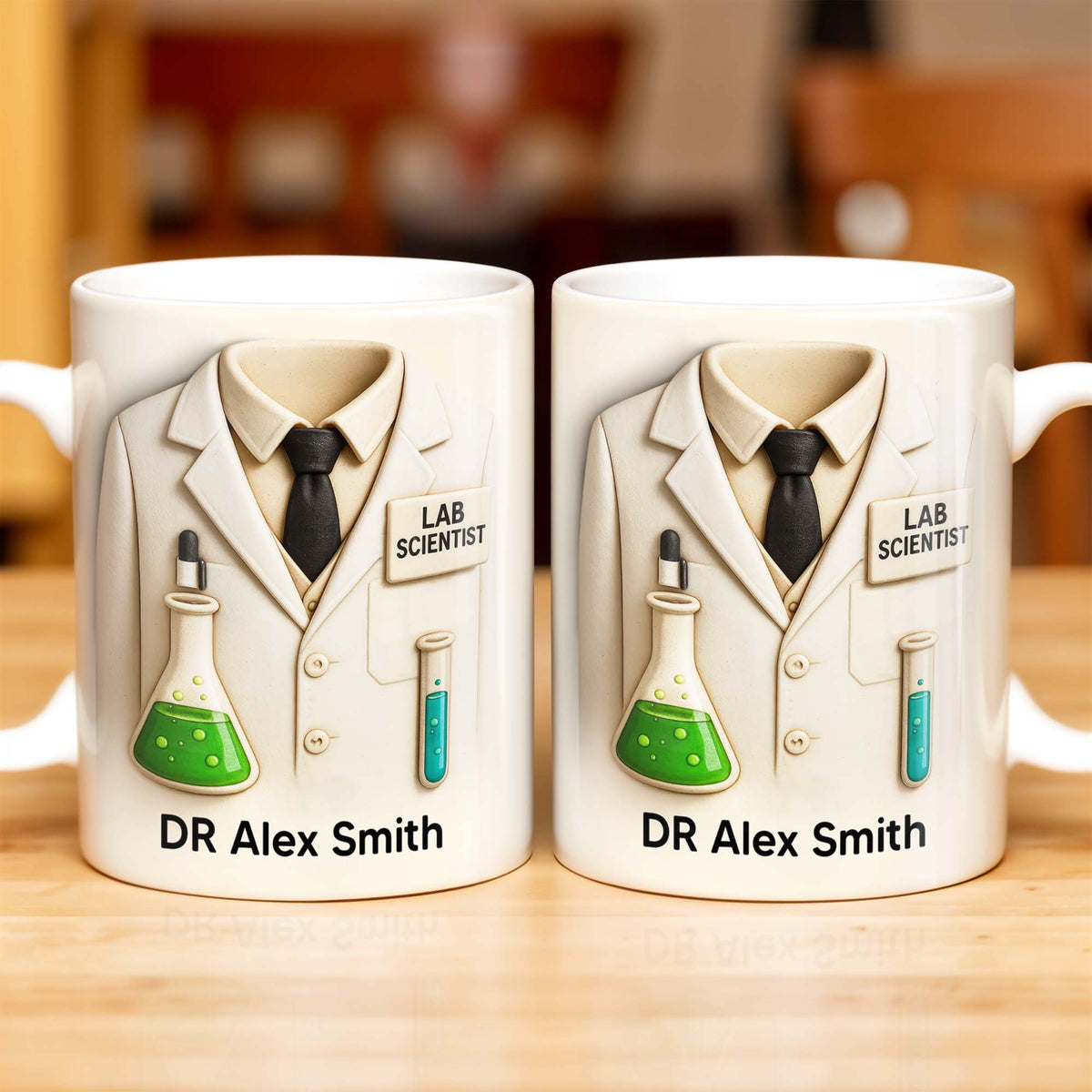 Lab Scientist, Lab Coat and Test Tubes, Personalized Custom Coffee Mug ...