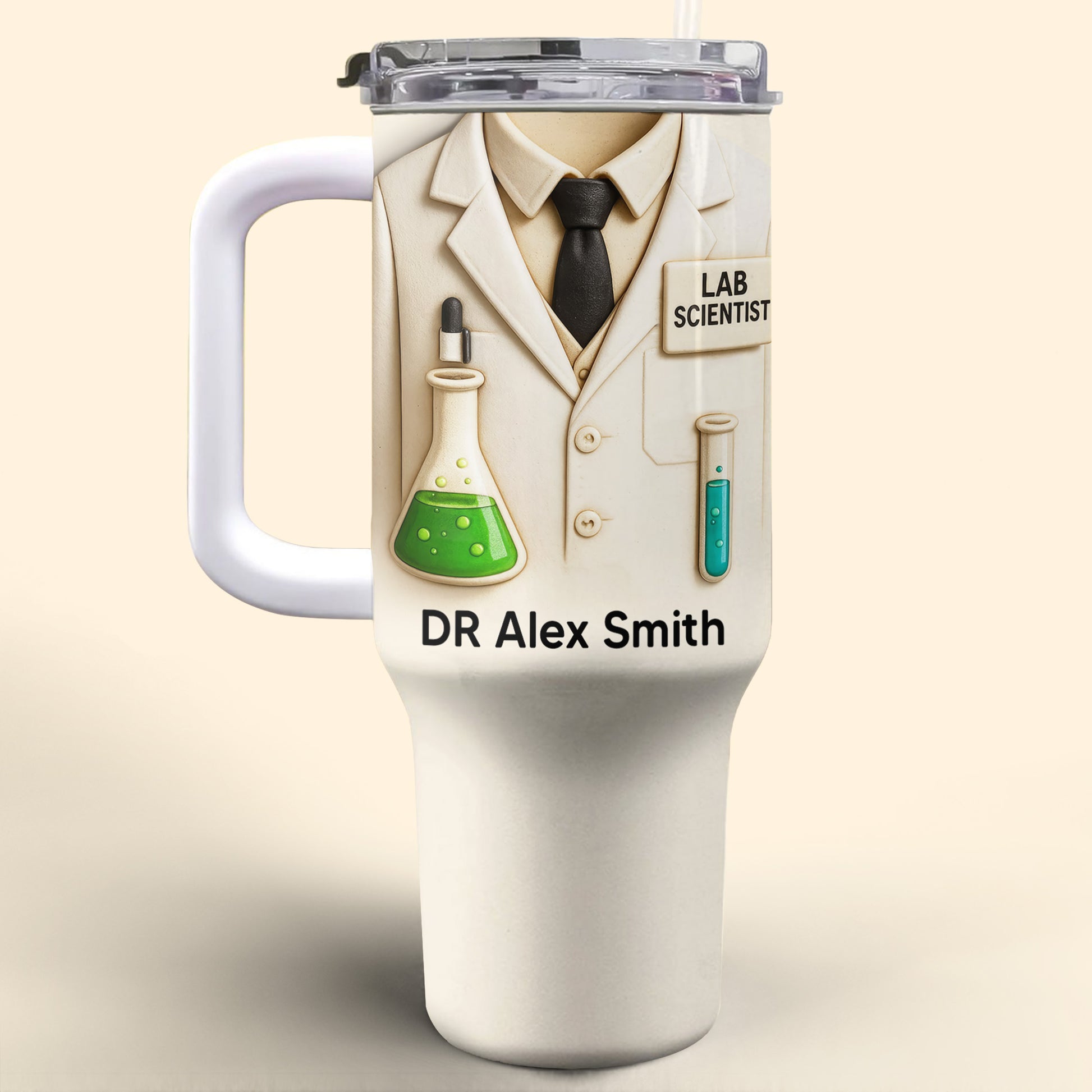 Elegance of Science With Lab Coat And Lab Equipment