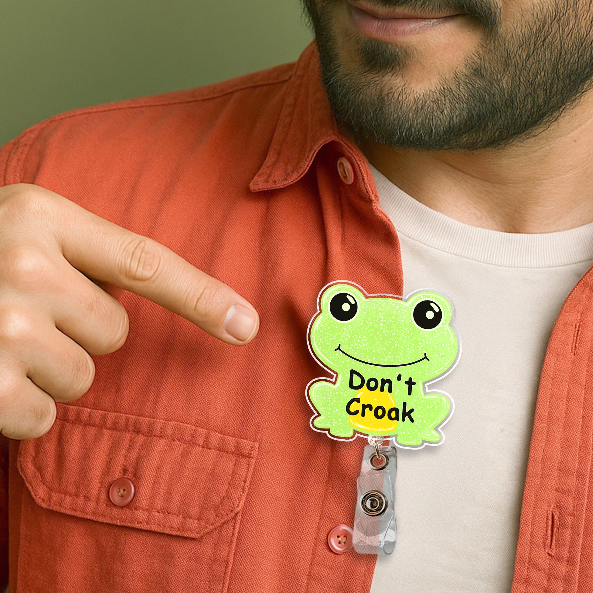 Don't Croak Frog Badge Reel