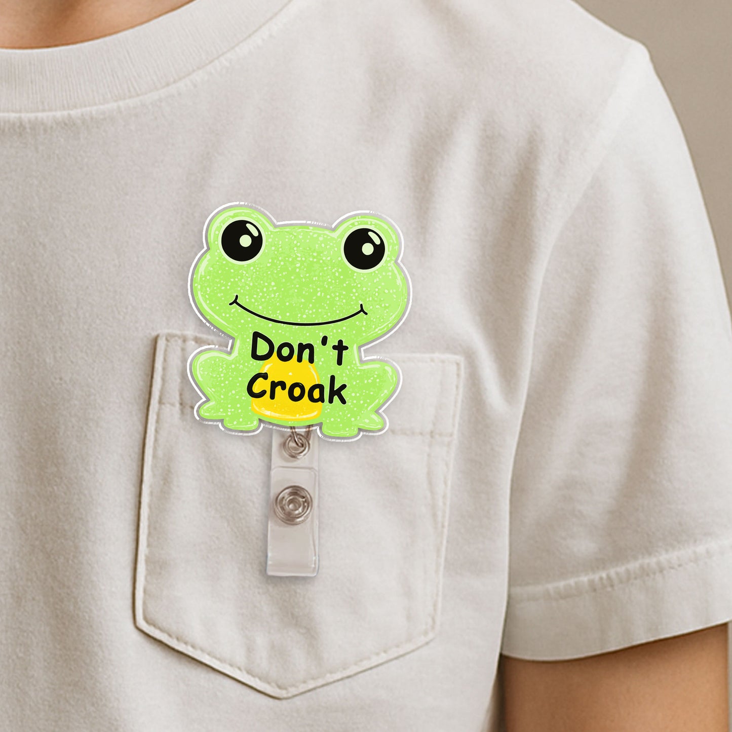 Don't Croak Frog Badge Reel