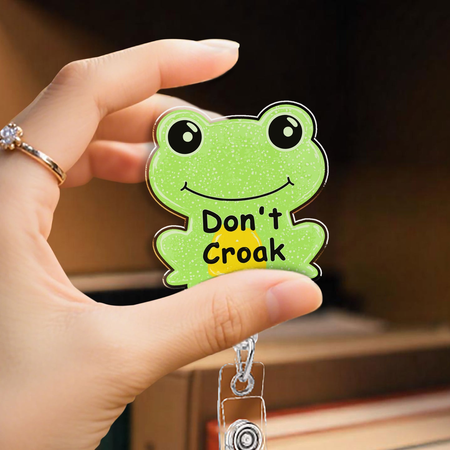 Don't Croak Frog Badge Reel