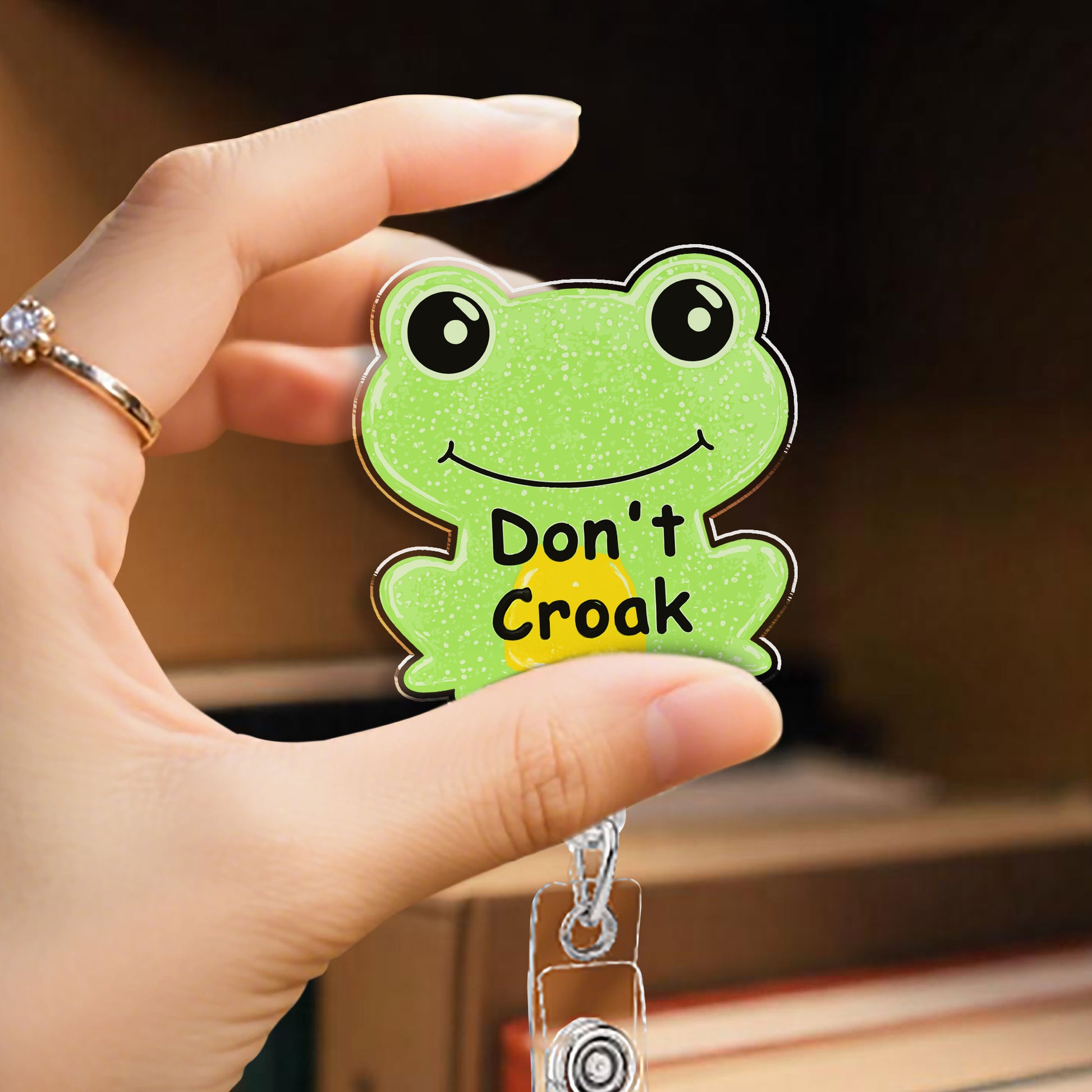 Don't Croak Frog Badge Reel