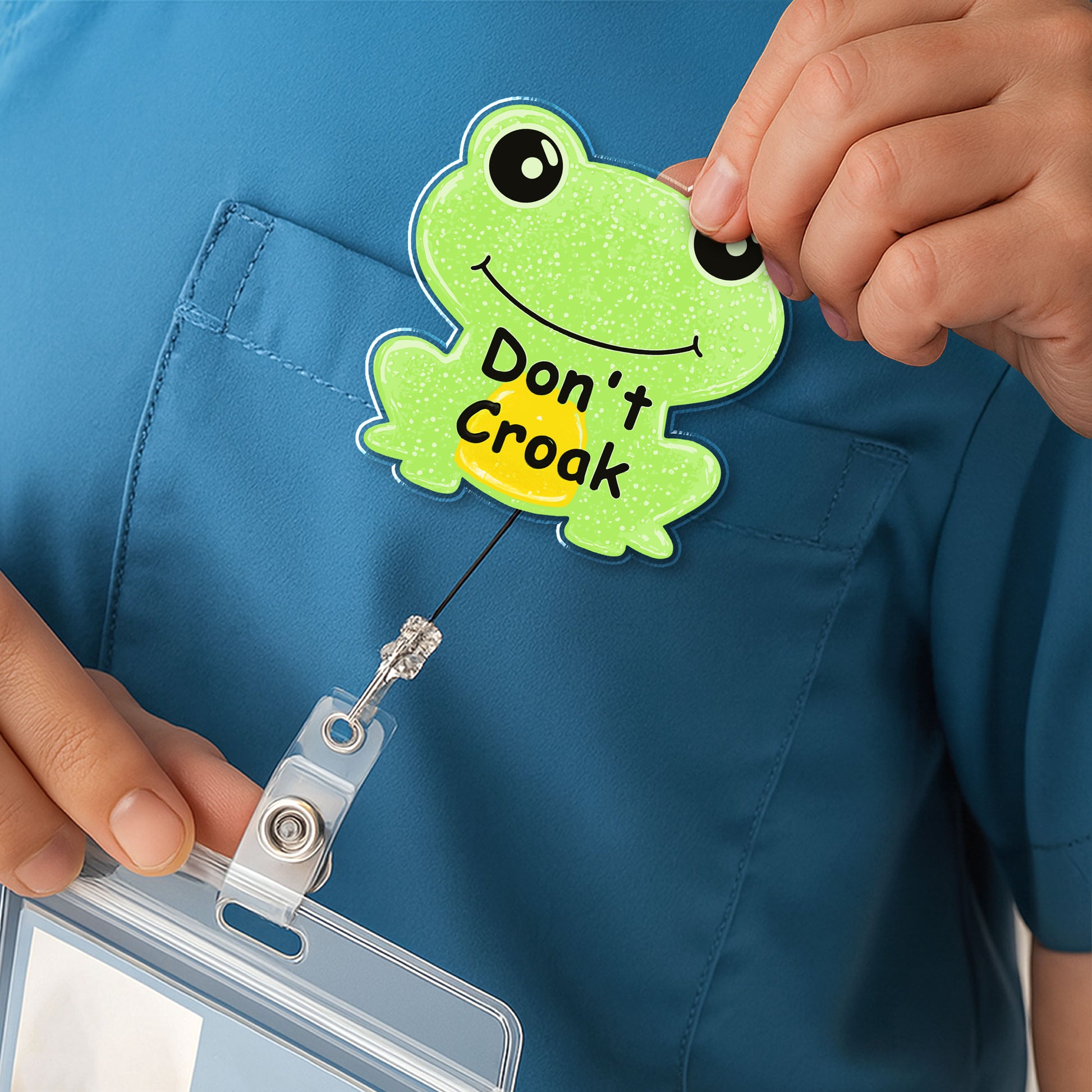 Don't Croak Frog Badge Reel