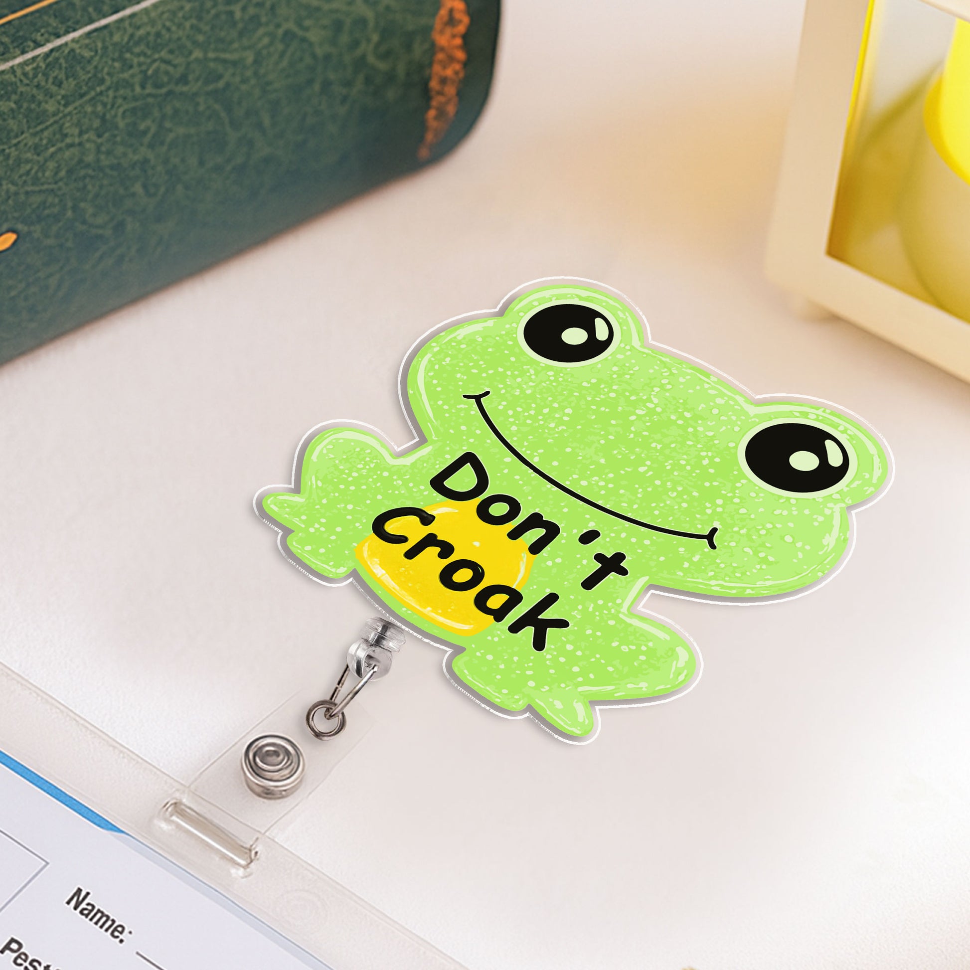 Don't Croak Frog Badge Reel