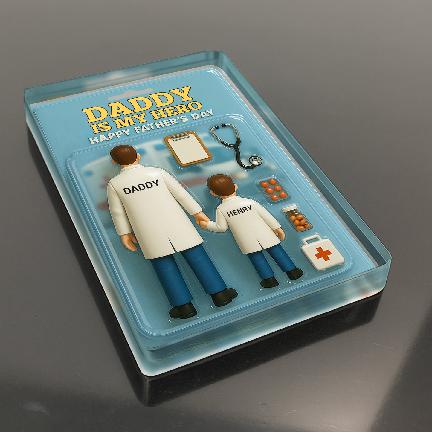 Daddy Is My Hero Happy Father's Day, Medical Tools and Doctor Figures