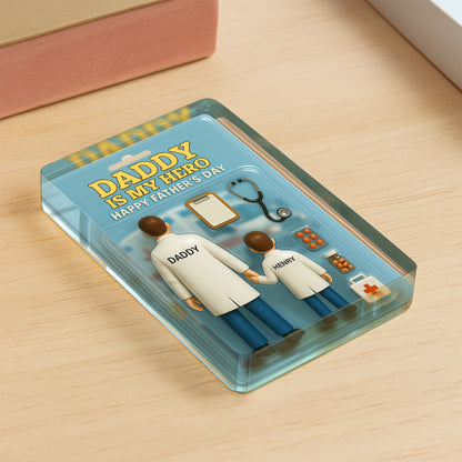 Daddy Is My Hero Happy Father's Day, Medical Tools and Doctor Figures