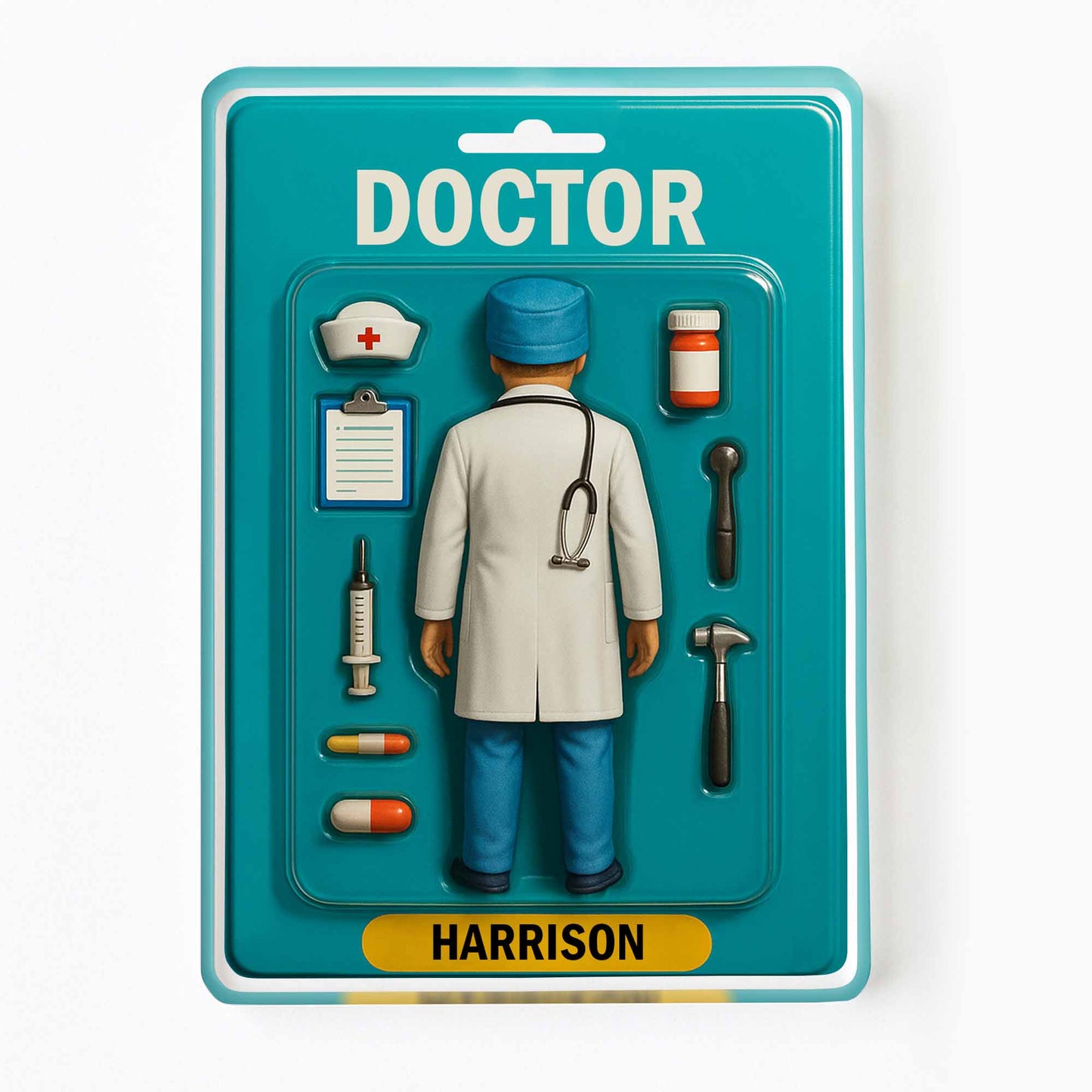 Doctor Figurine Display With Medical Tools
