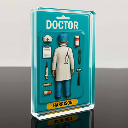 Doctor Figurine Display With Medical Tools