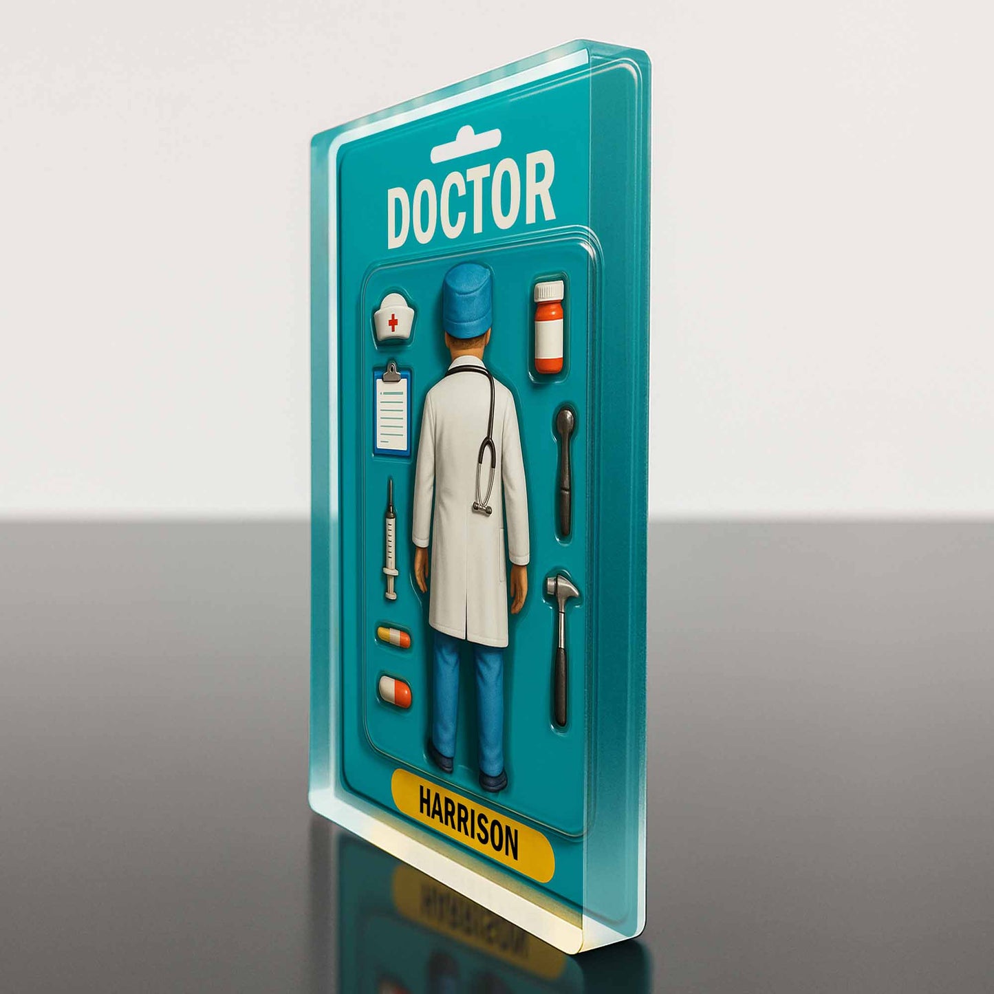 Doctor Figurine Display With Medical Tools