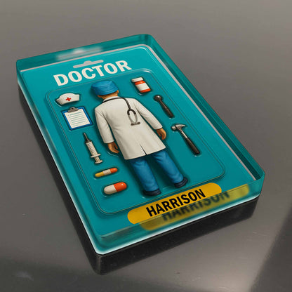 Doctor Figurine Display With Medical Tools