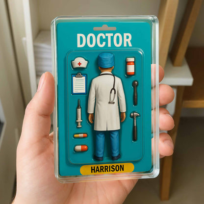 Doctor Figurine Display With Medical Tools